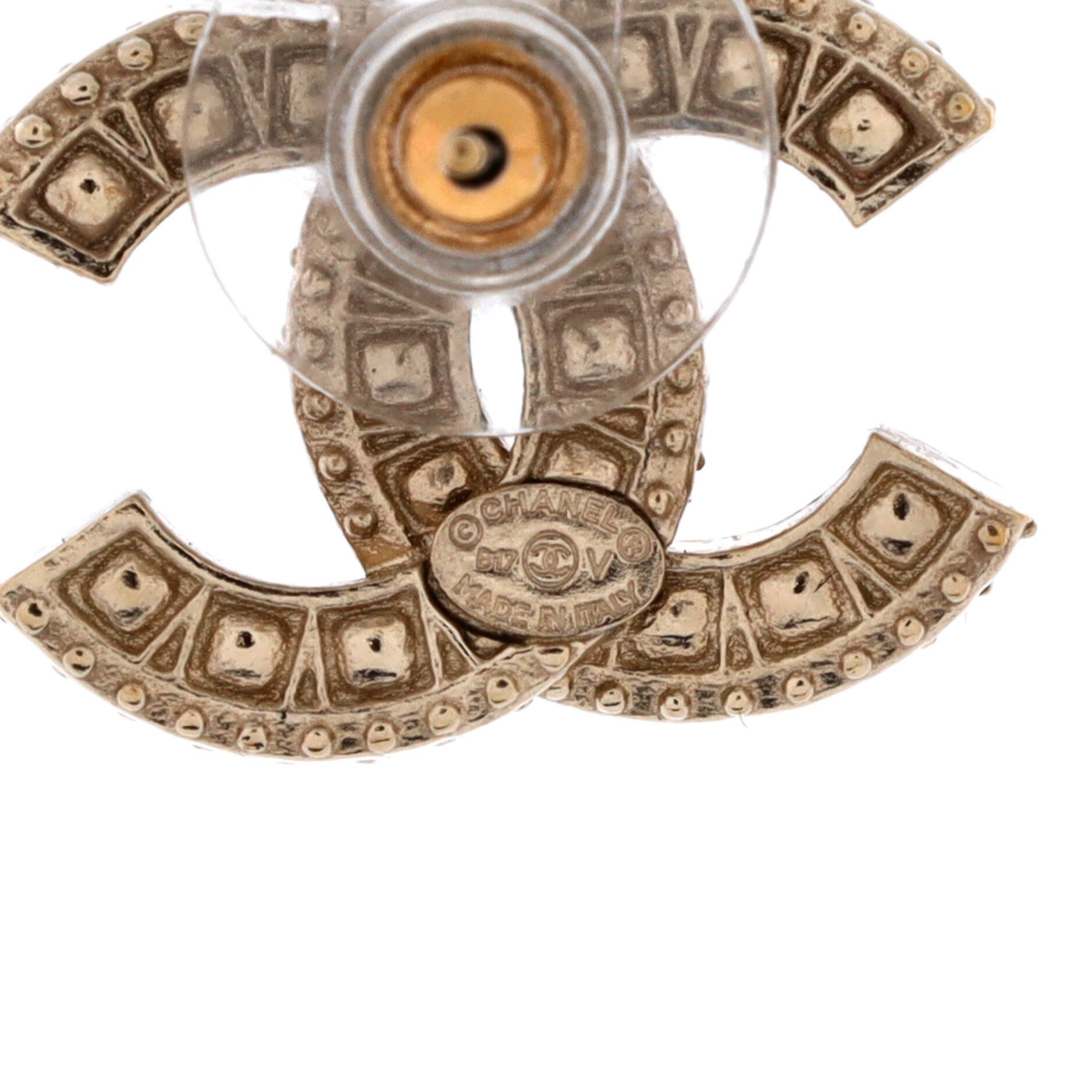Chanel CC Stud Earrings Metal with Crystals Size ONE SIZE - 2 Thumbnail