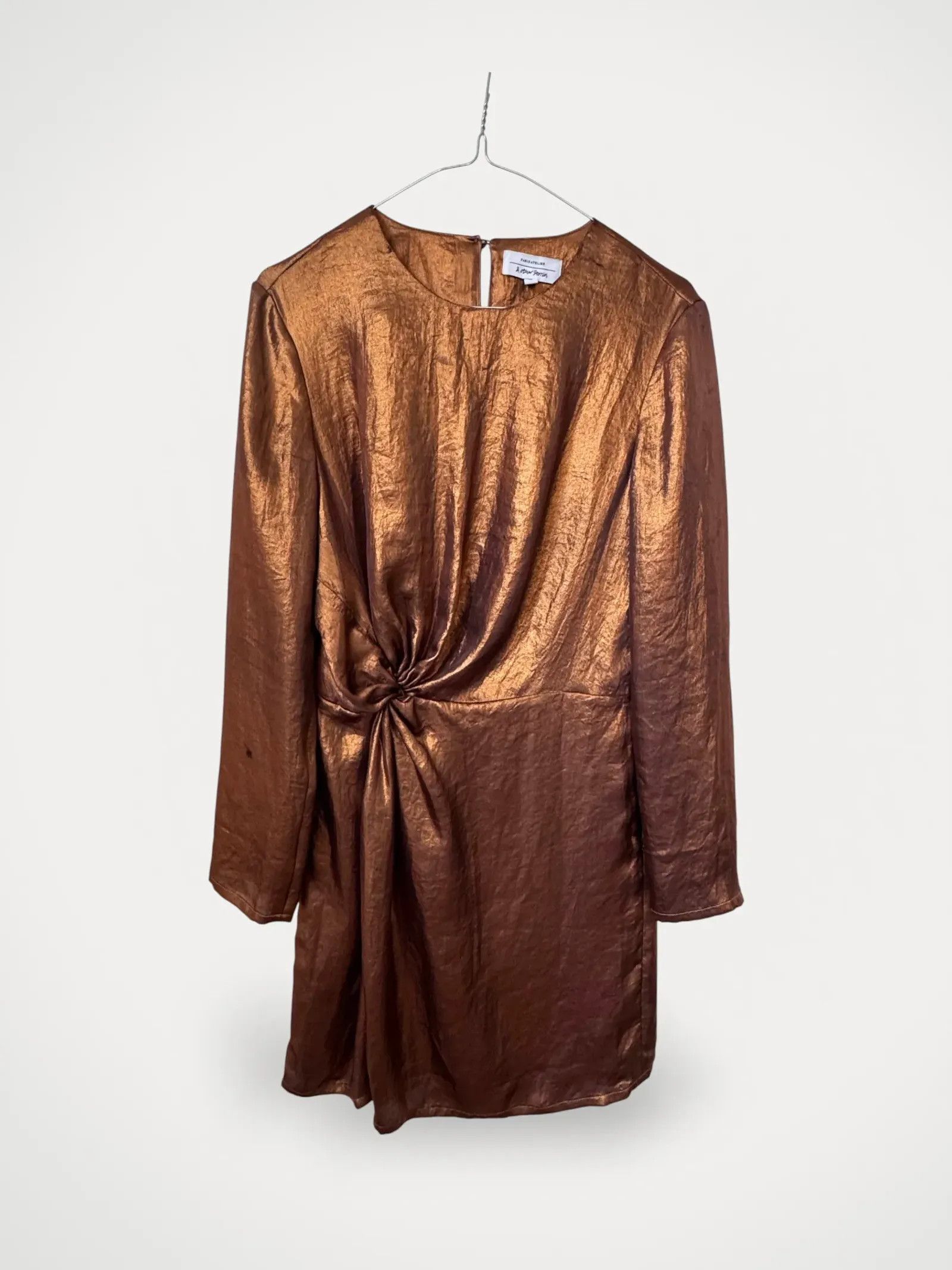 & Other Stories & Other Stories Metallic Satin Side Knot Mini Dress Dress Size XS / US 0-2 / IT 36-38 - 2 Thumbnail