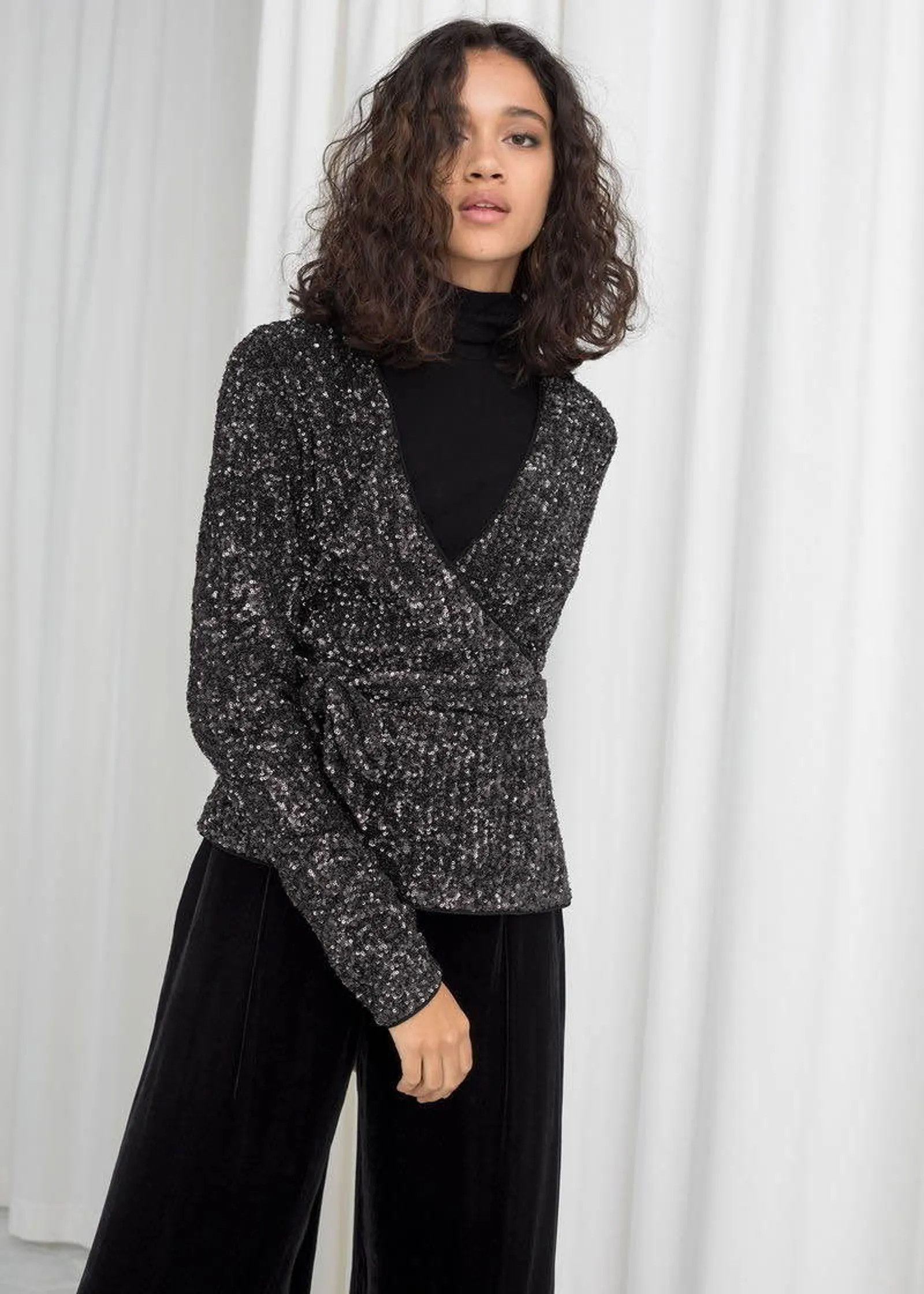 & Other Stories & Other Stories Sequin wrap top Blouse Size XS / US 0-2 / IT 36-38 - 3 Thumbnail