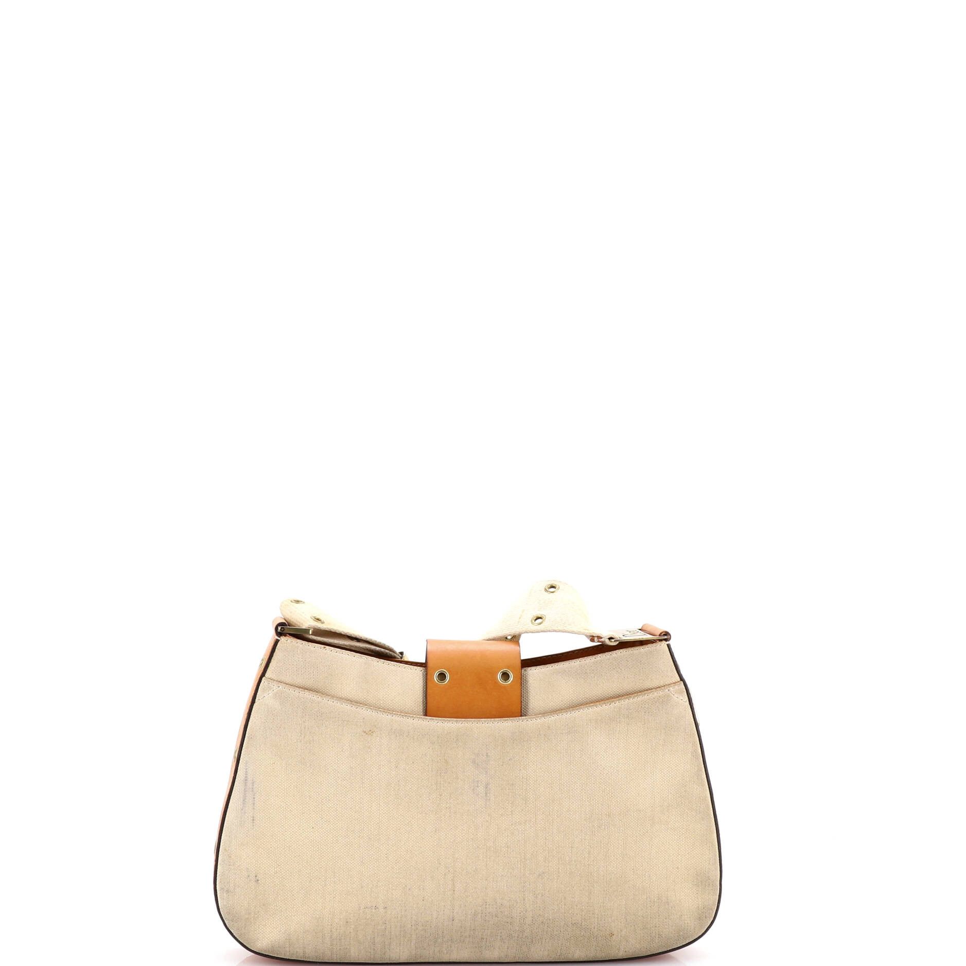 Dior Vintage Street Chic Columbus Shoulder Bag Diorissimo Canvas with Leather Medium Size ONE SIZE - 2 Thumbnail