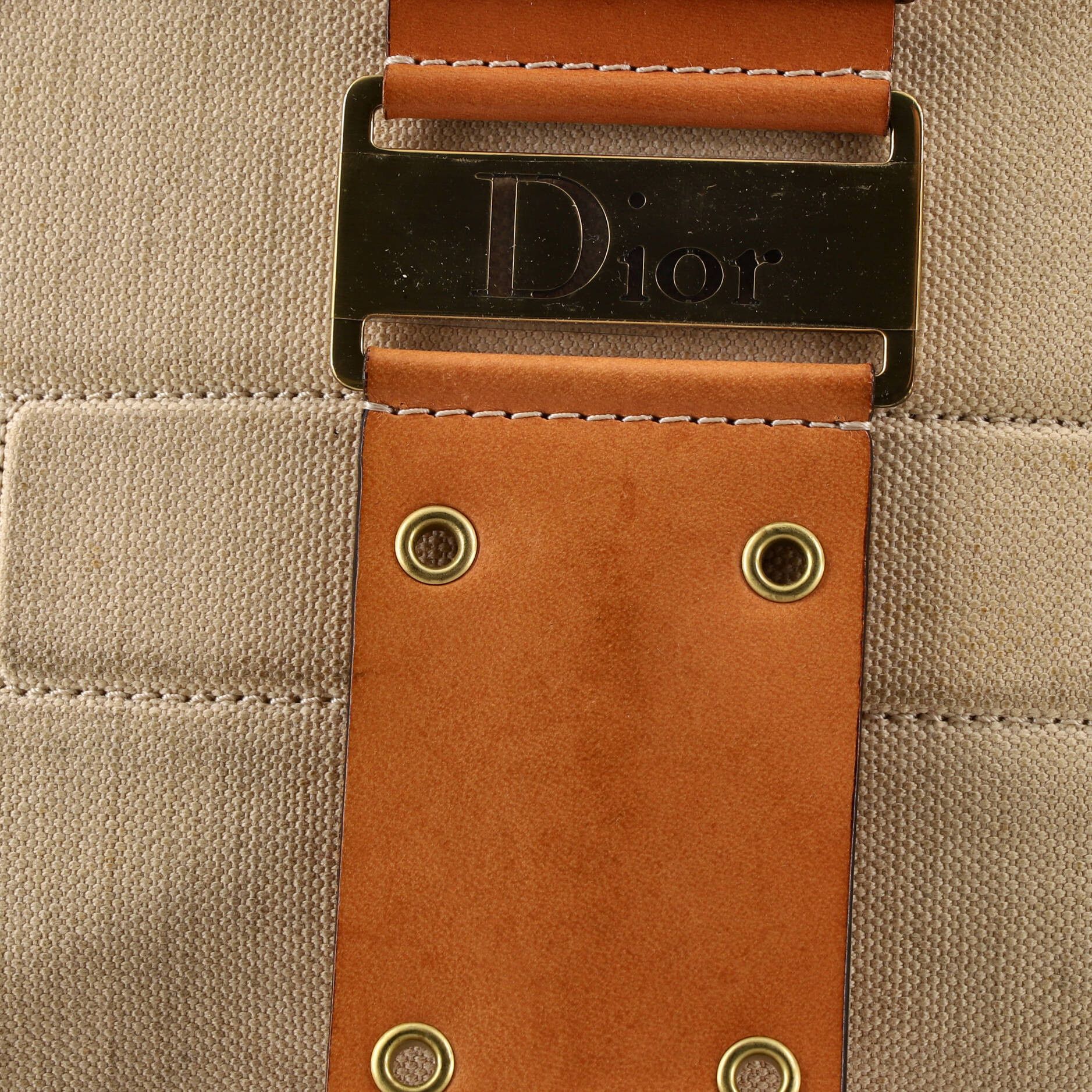 Dior Vintage Street Chic Columbus Shoulder Bag Diorissimo Canvas with Leather Medium Size ONE SIZE - 6 Thumbnail