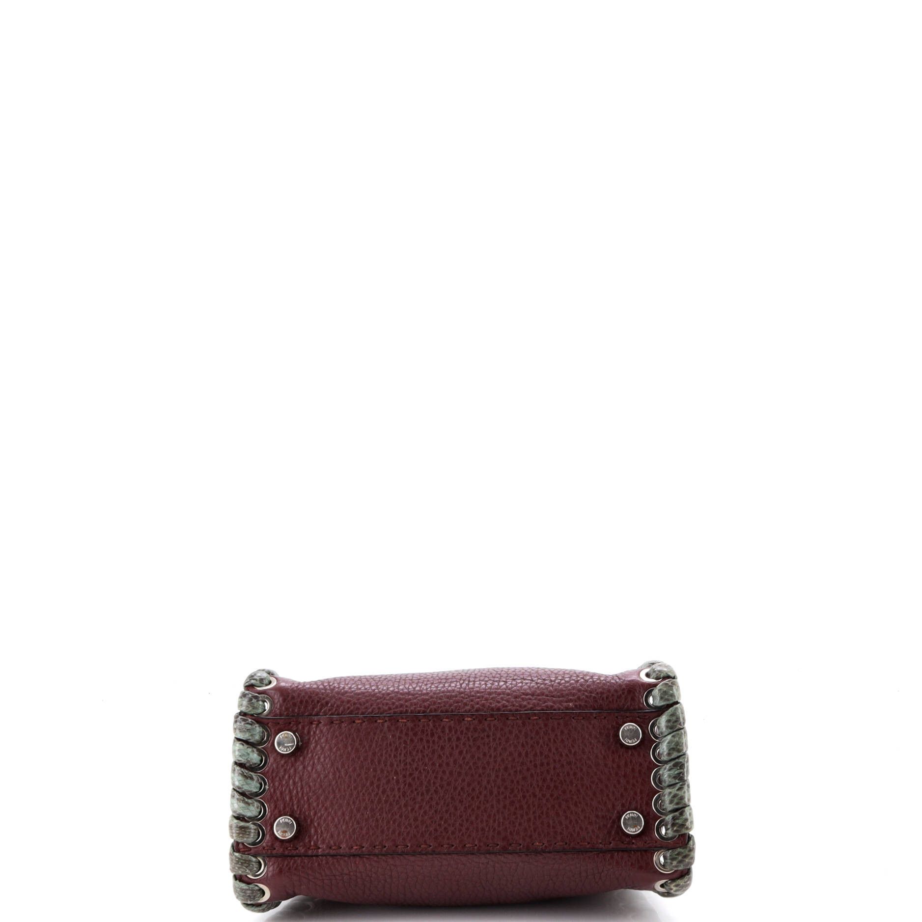 Fendi Selleria Peekaboo Bag Leather with Python Whipstitch Mini Size ONE SIZE - 3 Thumbnail
