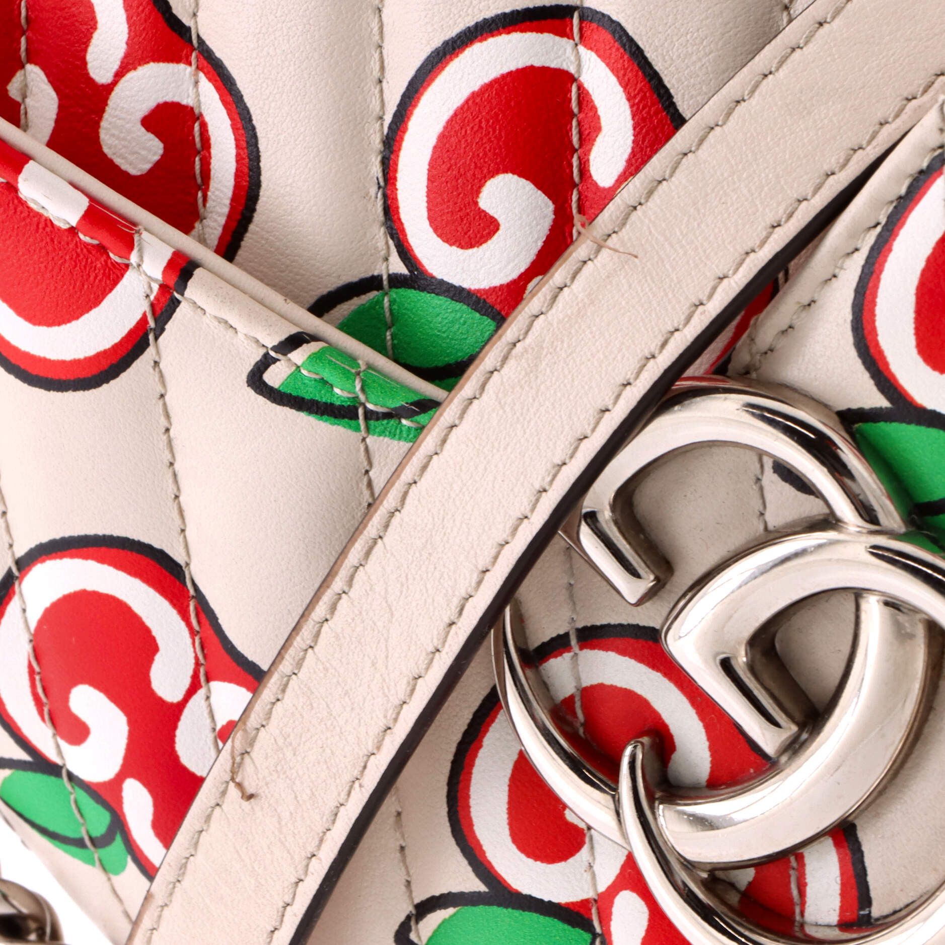 Gucci GG Marmont Flap Bag Printed Diagonal Quilted Leather Small Size ONE SIZE - 5 Thumbnail