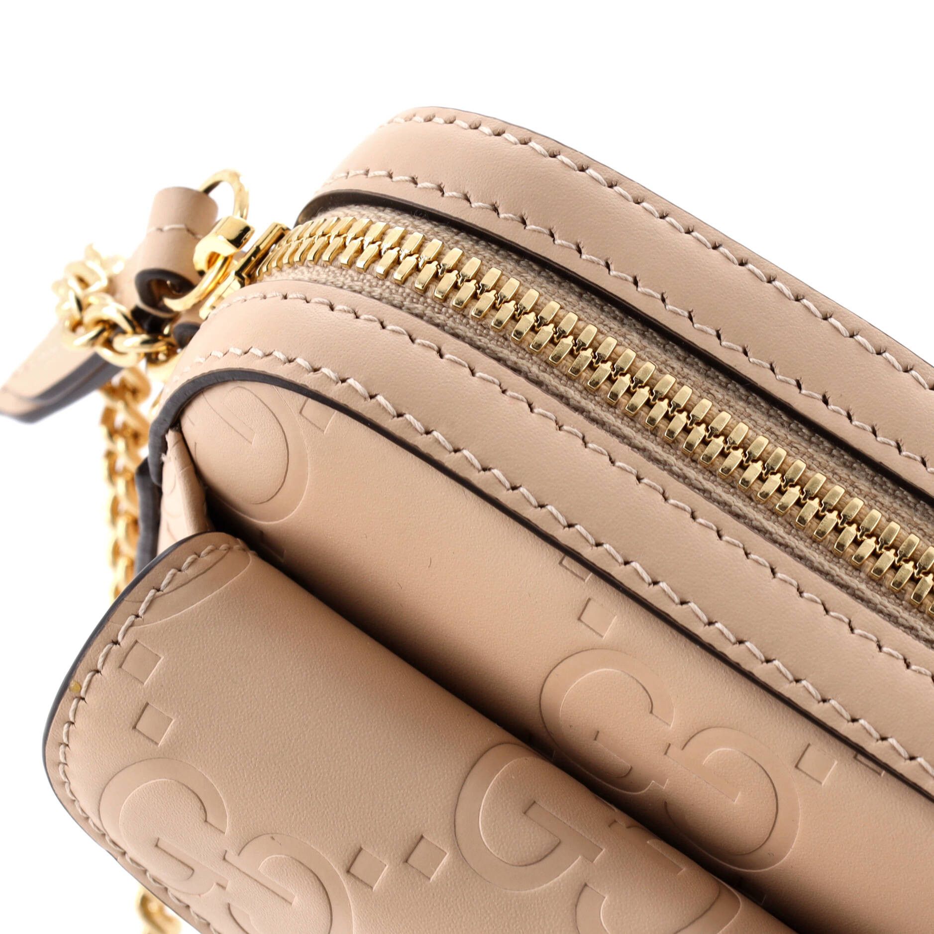Gucci Front Pocket Chain Shoulder Bag Jumbo GG Embossed Leather Super Mini Size ONE SIZE - 5 Thumbnail