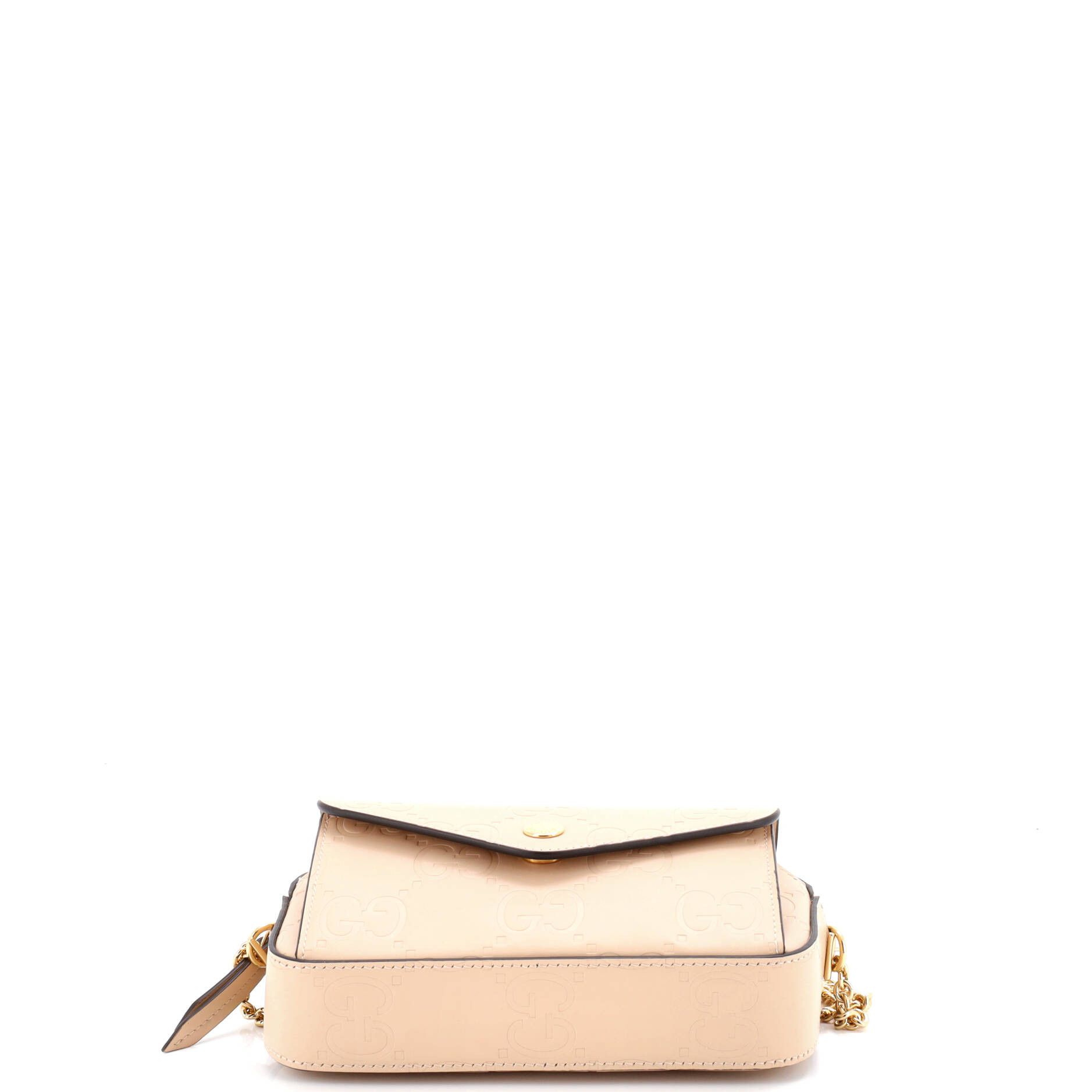 Gucci Front Pocket Chain Shoulder Bag Jumbo GG Embossed Leather Super Mini Size ONE SIZE - 3 Thumbnail