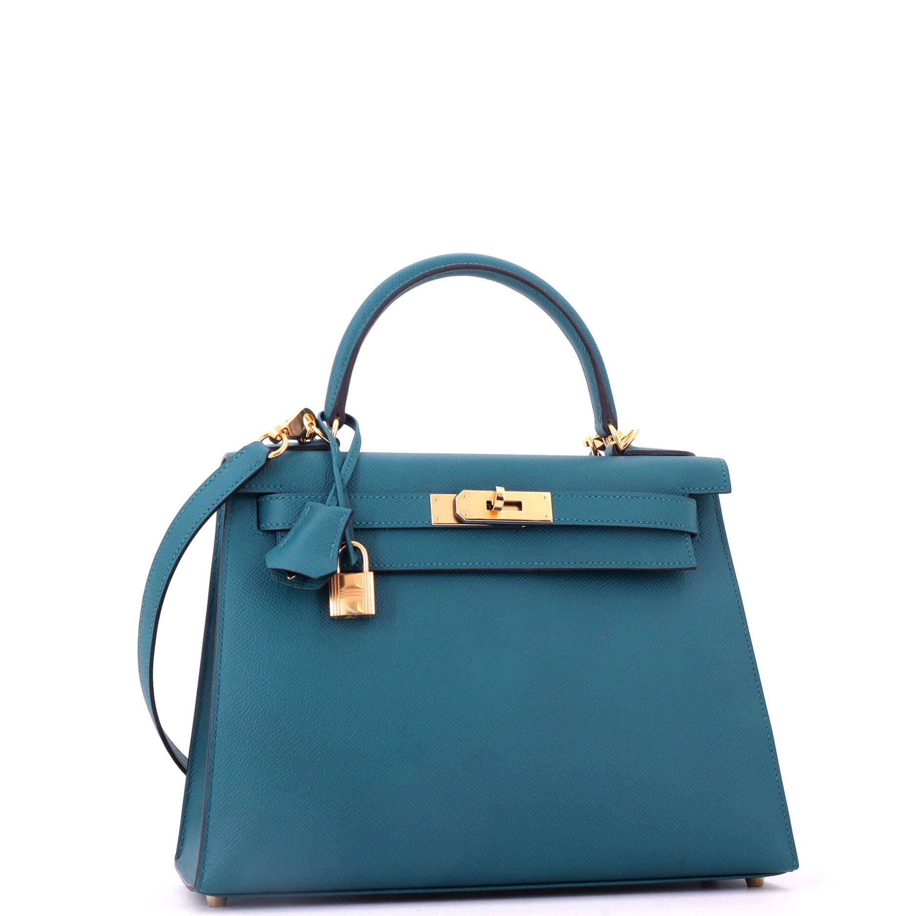 Hermes Kelly Handbag Green Epsom with Gold Hardware 28 Size ONE SIZE - 2 Thumbnail