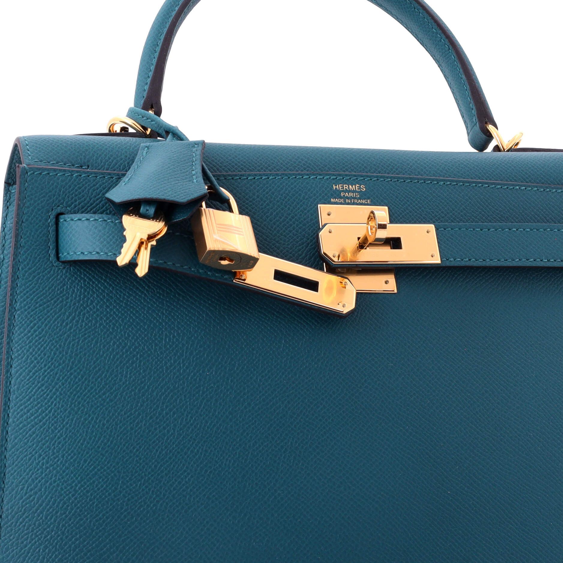 Hermes Kelly Handbag Green Epsom with Gold Hardware 28 Size ONE SIZE - 6 Thumbnail