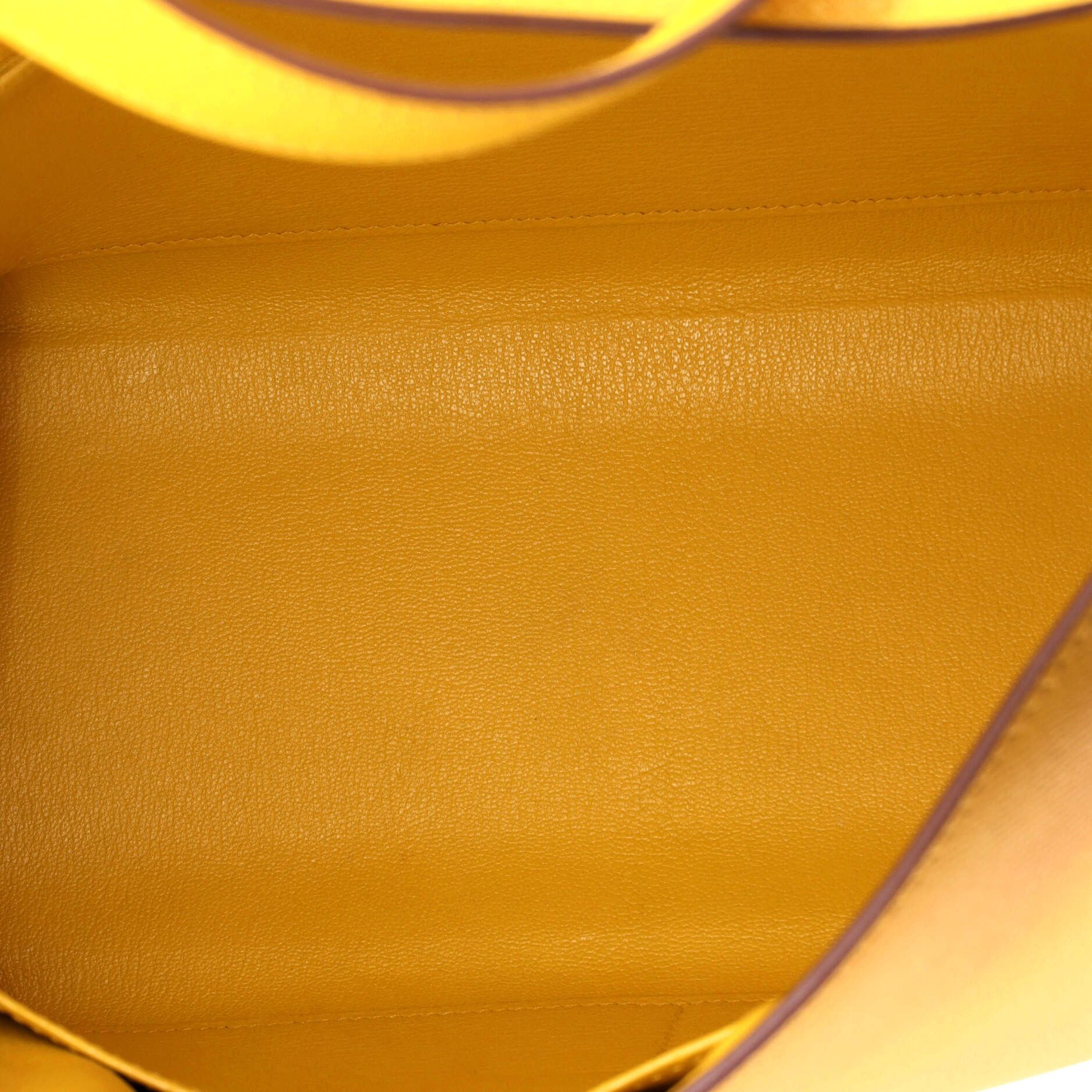 Hermes Kelly Handbag Yellow Epsom with Palladium Hardware 32 Size ONE SIZE - 4 Thumbnail