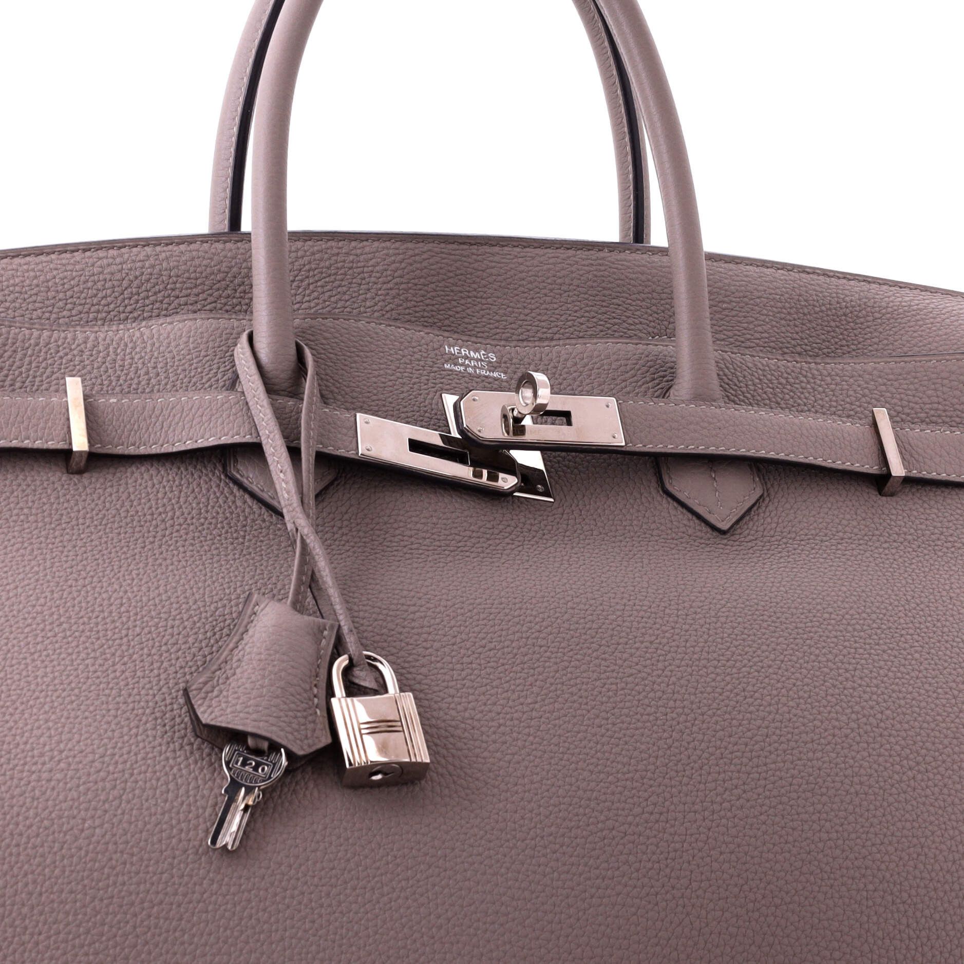 Hermes Birkin Handbag Grey Togo with Palladium Hardware 40 Size ONE SIZE - 5 Thumbnail