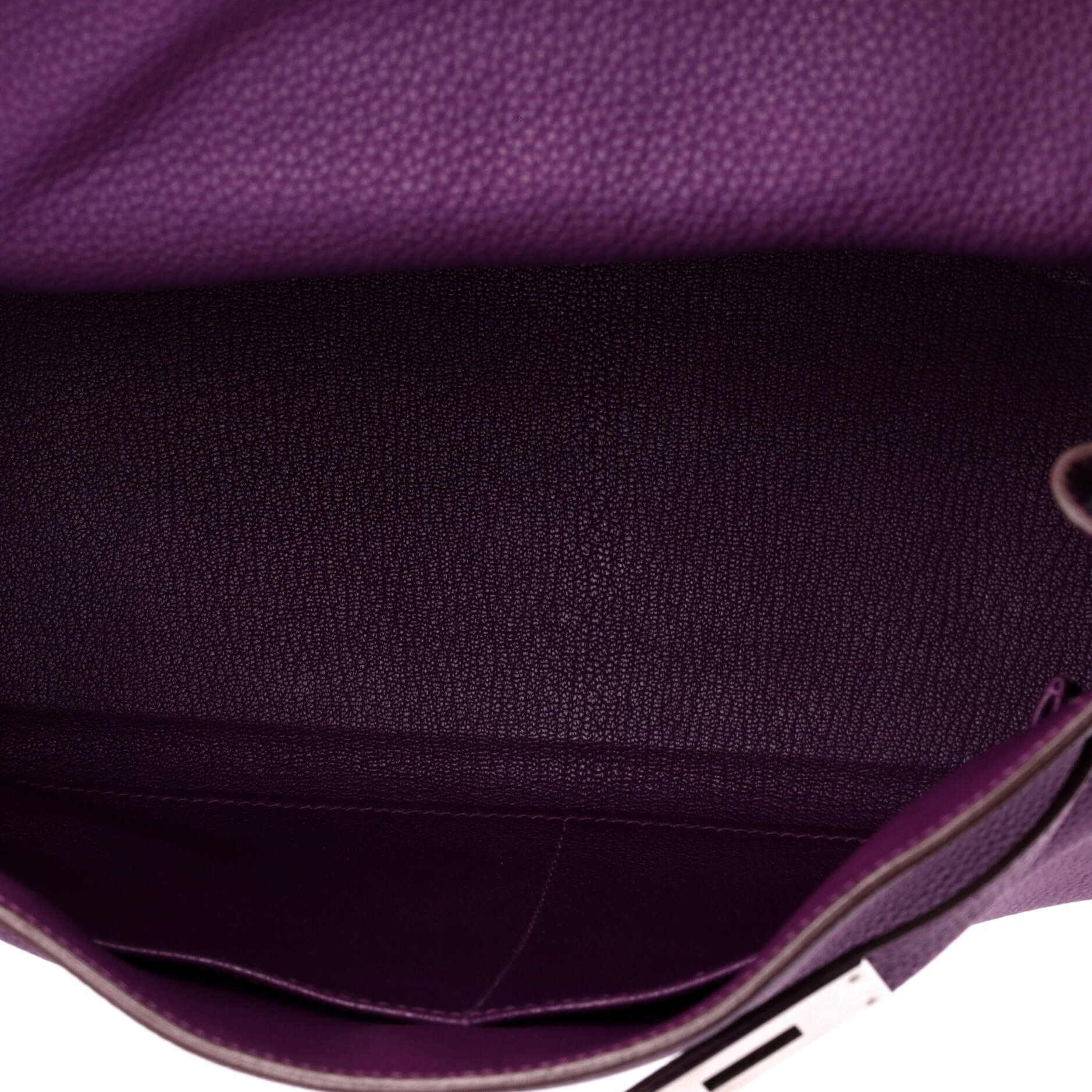 Hermes Kelly Handbag Purple Togo with Palladium Hardware 32 Size ONE SIZE - 4 Thumbnail