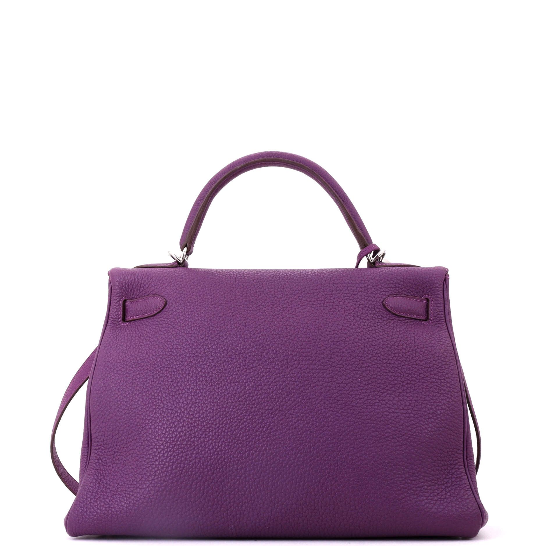 Hermes Kelly Handbag Purple Togo with Palladium Hardware 32 Size ONE SIZE - 2 Thumbnail