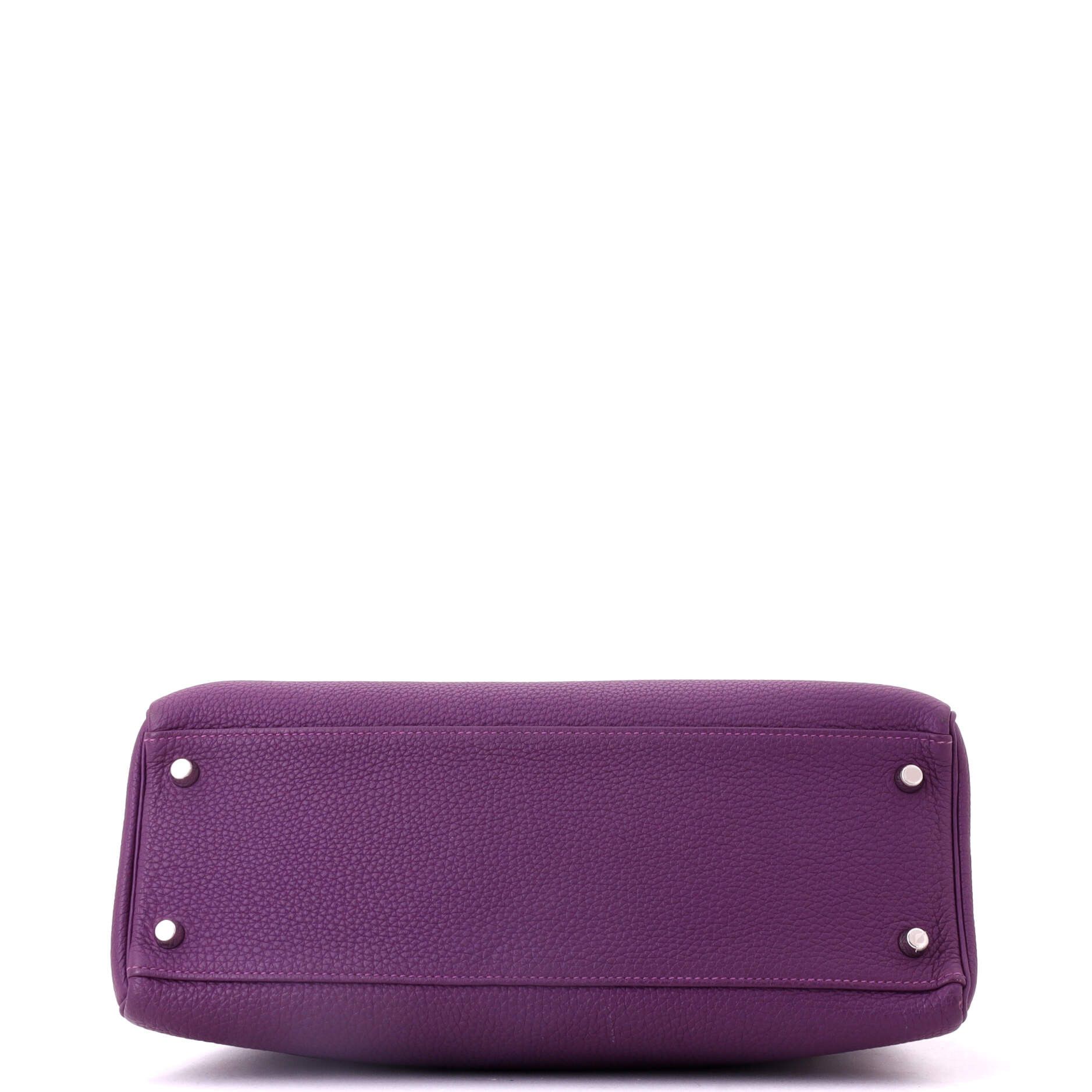 Hermes Kelly Handbag Purple Togo with Palladium Hardware 32 Size ONE SIZE - 3 Thumbnail