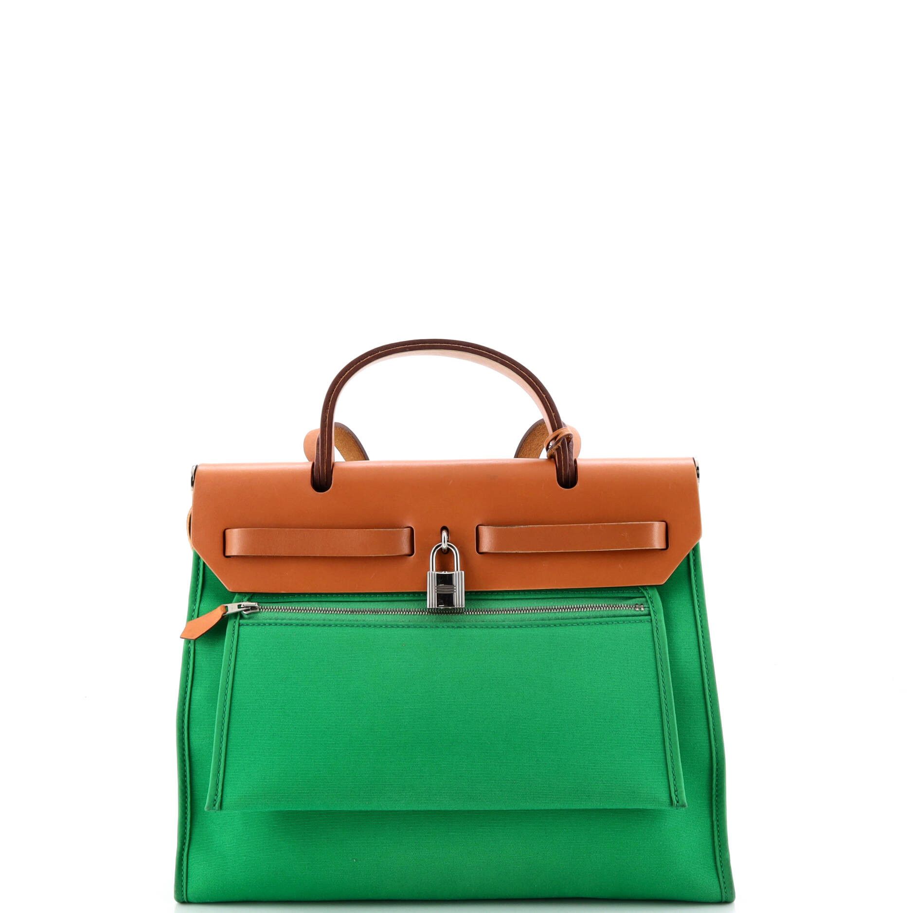 Hermes Herbag Zip Berline Vache Canvas and Leather 31 Size ONE SIZE - 3 Thumbnail