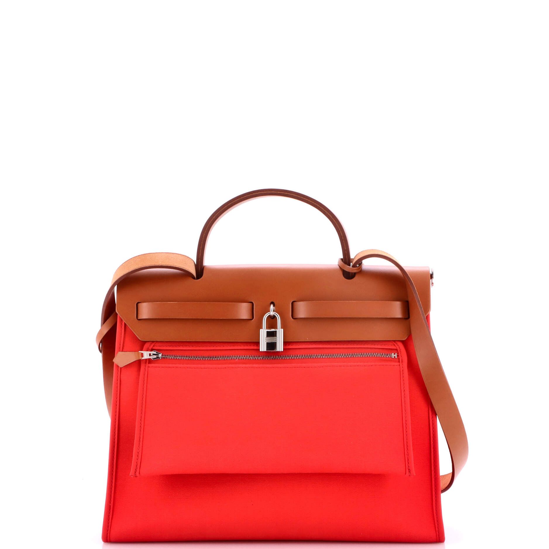 Hermes Herbag Zip Leather and Toile 31 Size ONE SIZE - 3 Thumbnail