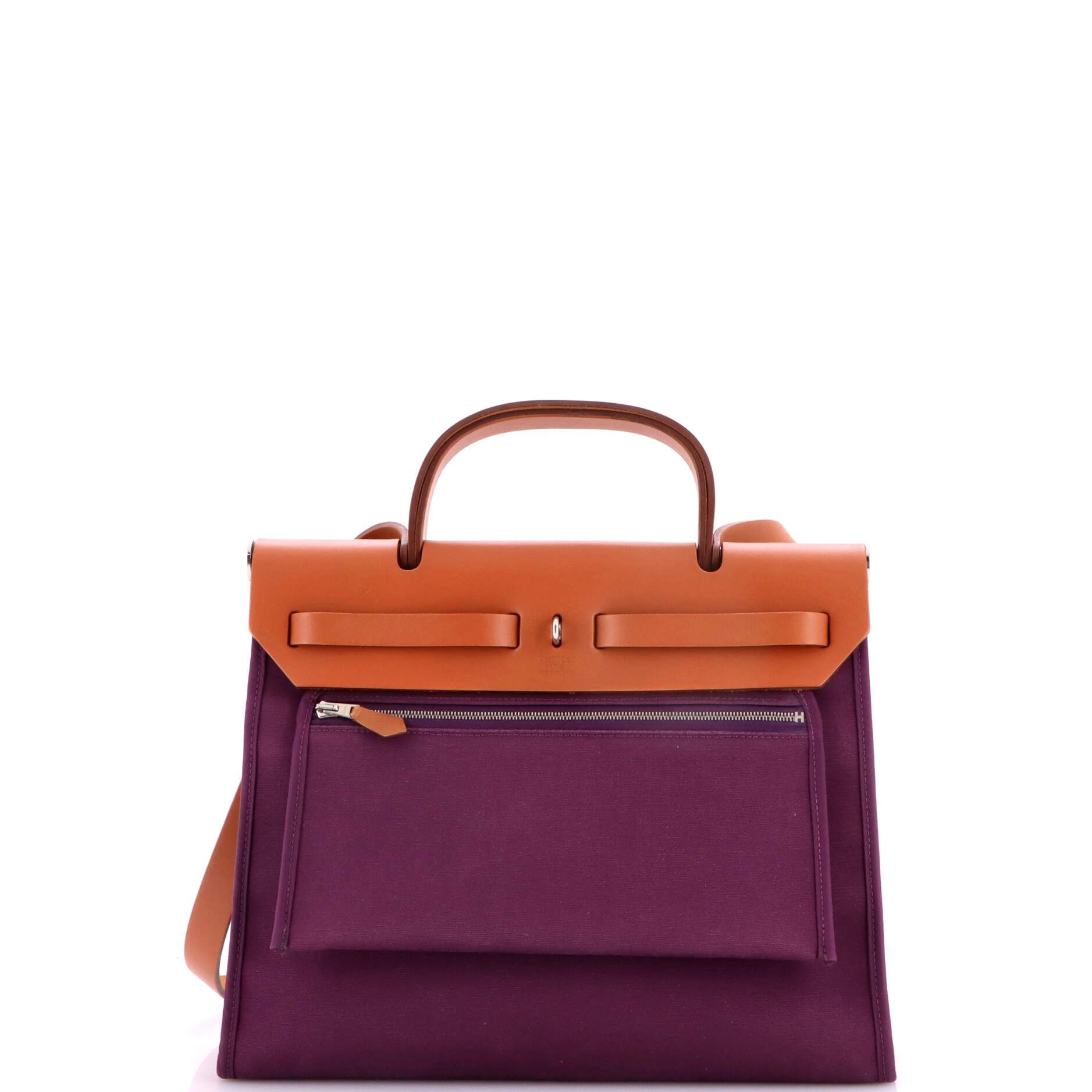 Hermes Herbag Zip Leather and Toile 31 Size ONE SIZE - 3 Thumbnail