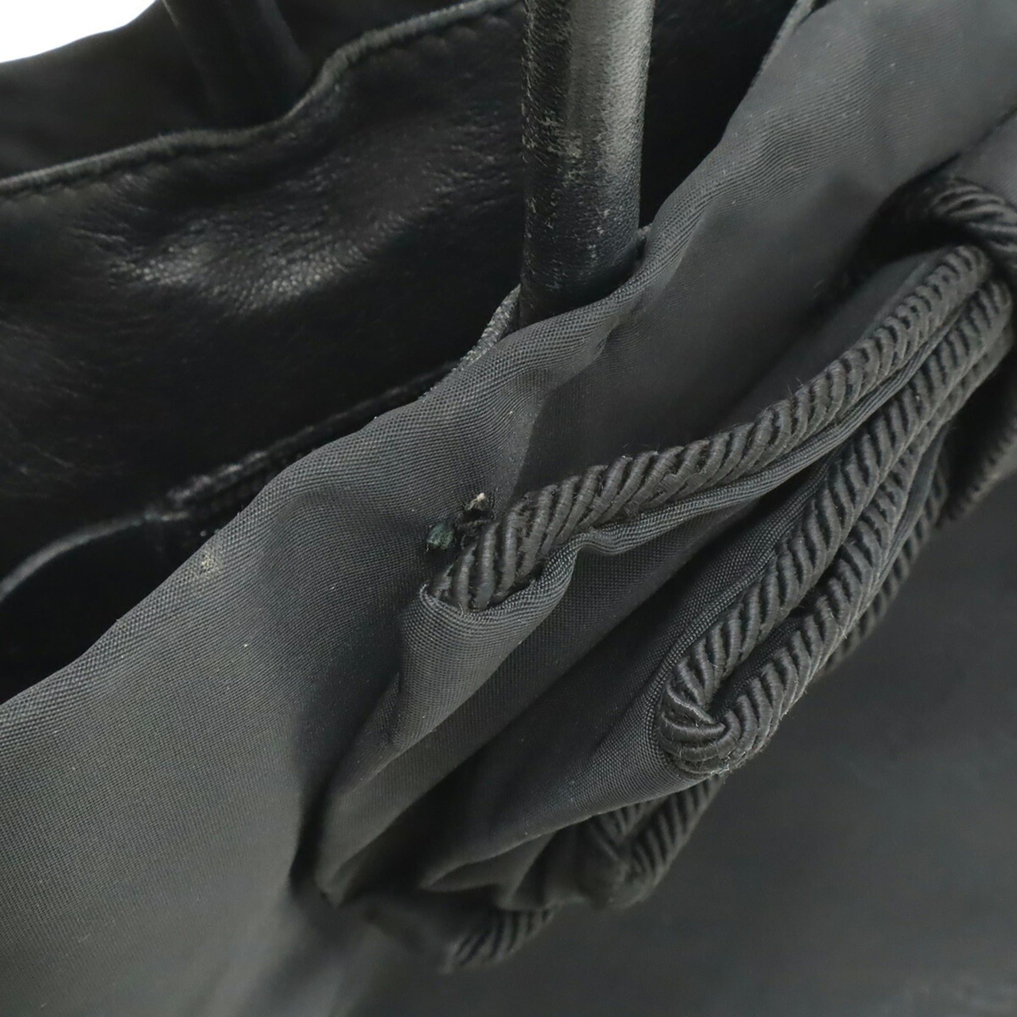 Prada PRADA Jacquard Ribbon Handbag/Shoulder Bag, Nylon, Black (NERO), Purchased at a domestic boutique, Item No. 1BG068 Size ONE SIZE - 10 Thumbnail