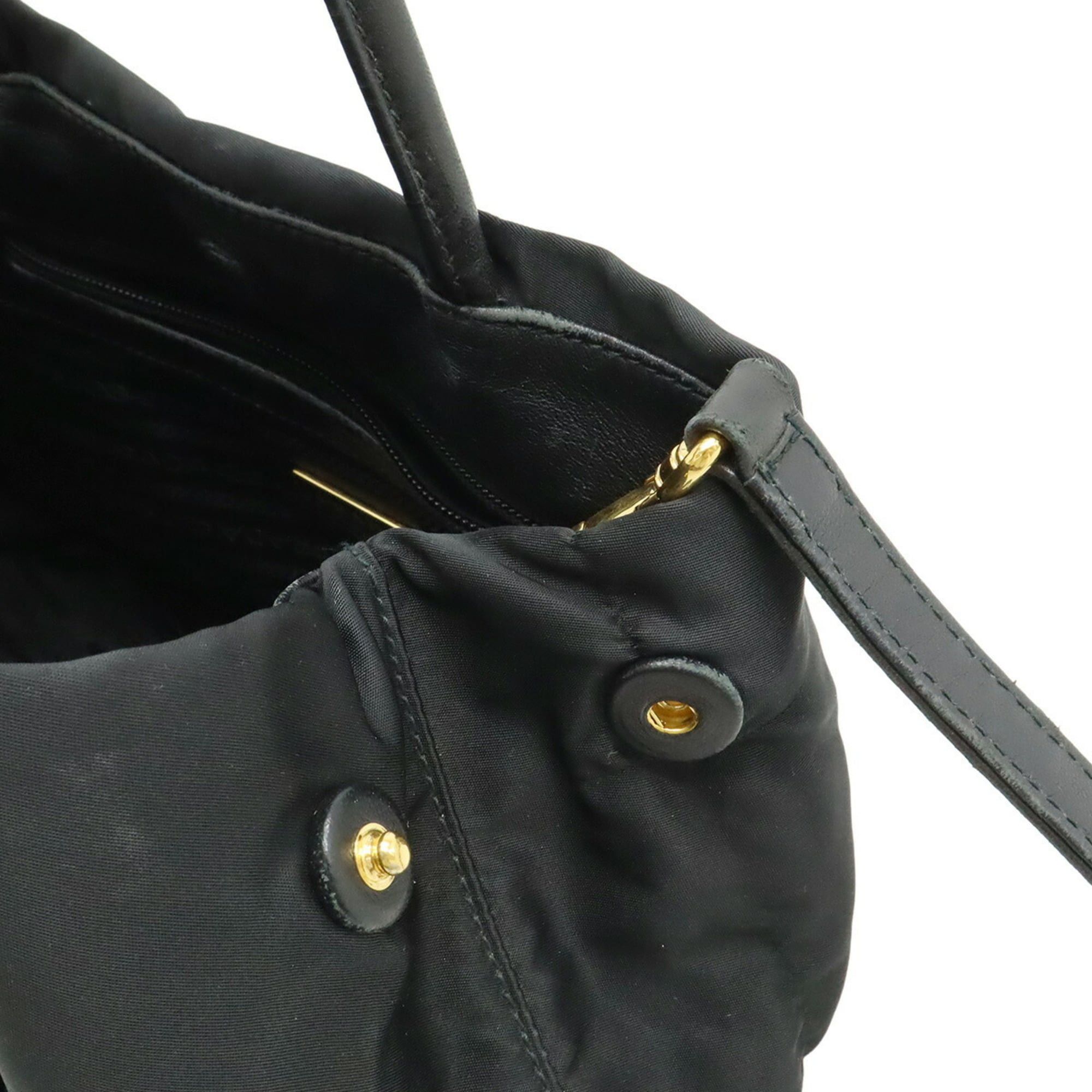 Prada PRADA Jacquard Ribbon Handbag/Shoulder Bag, Nylon, Black (NERO), Purchased at a domestic boutique, Item No. 1BG068 Size ONE SIZE - 6 Thumbnail