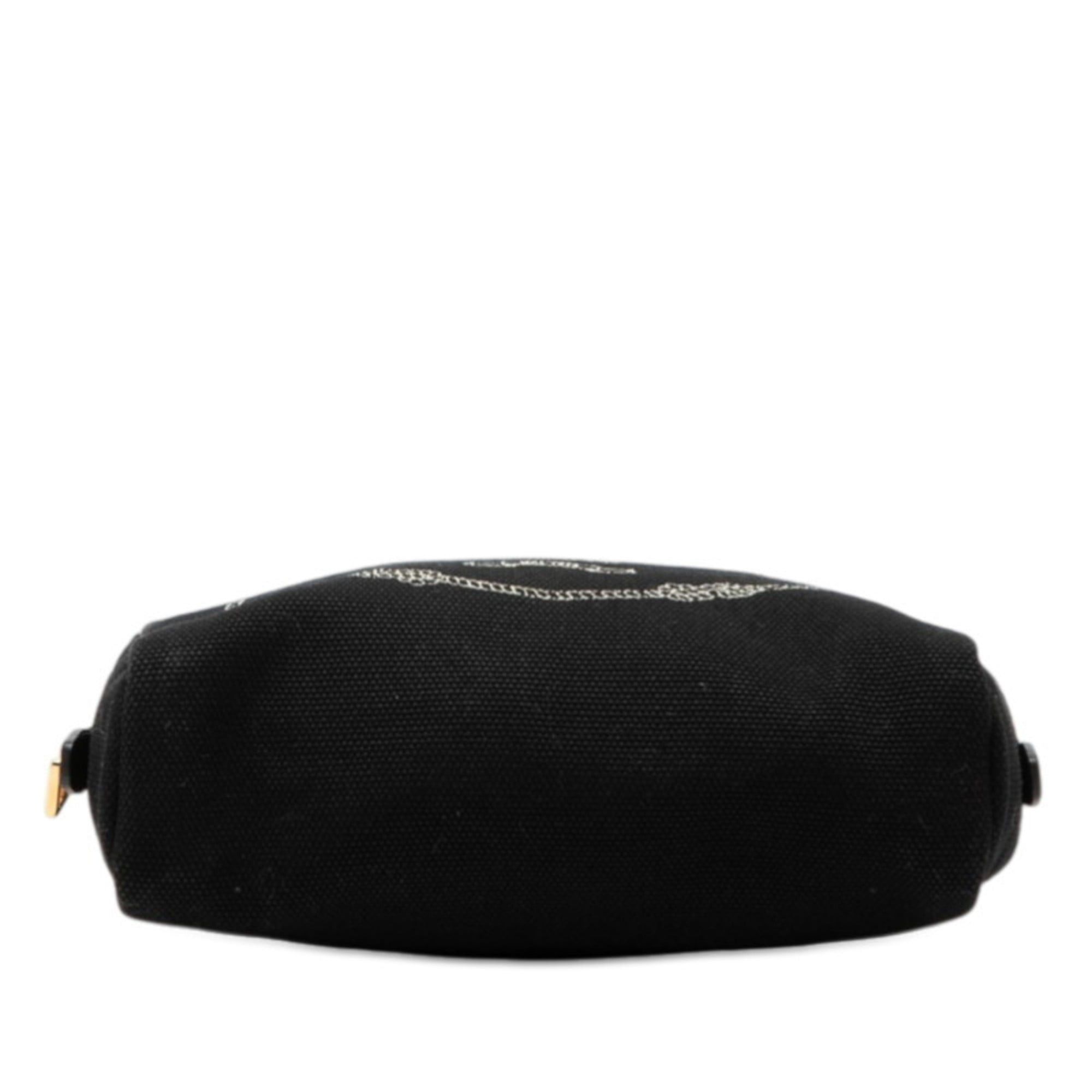 Prada Prada Logo Canapa Mini Handbag Pouch Accessory Case 1NA021 Black Canvas Women's PRADA Size ONE SIZE - 3 Thumbnail