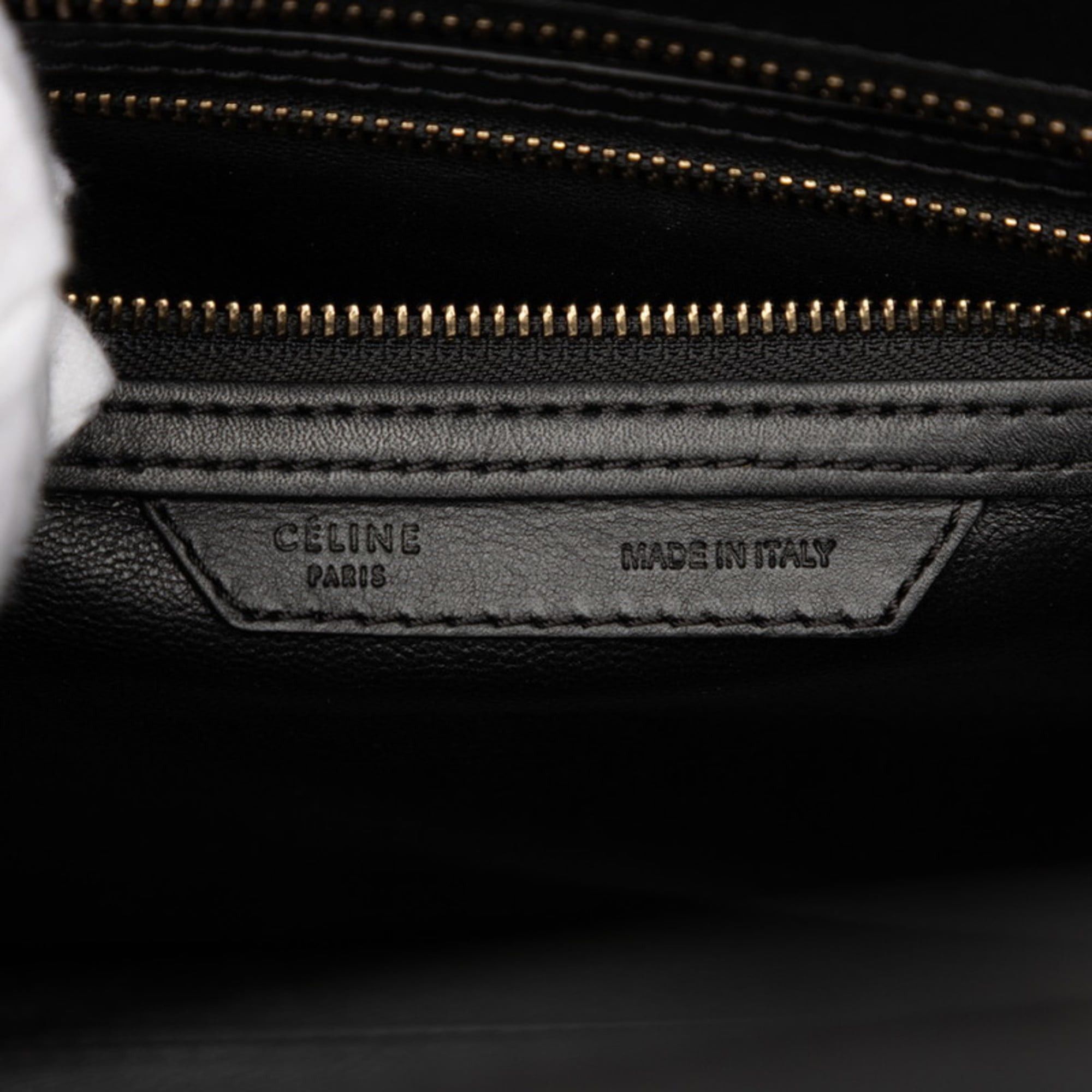 Celine Celine Luggage Micro Shopper Handbag Tote Bag Black Beige Ivory Leather Women's CELINE Size ONE SIZE - 5 Thumbnail