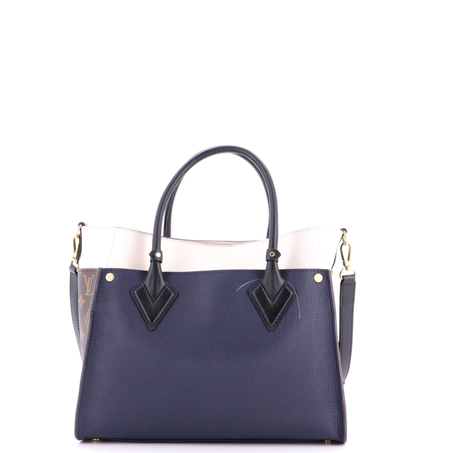 Louis Vuitton On My Side Tote Leather with Monogram Canvas MM Size ONE SIZE - 2 Thumbnail