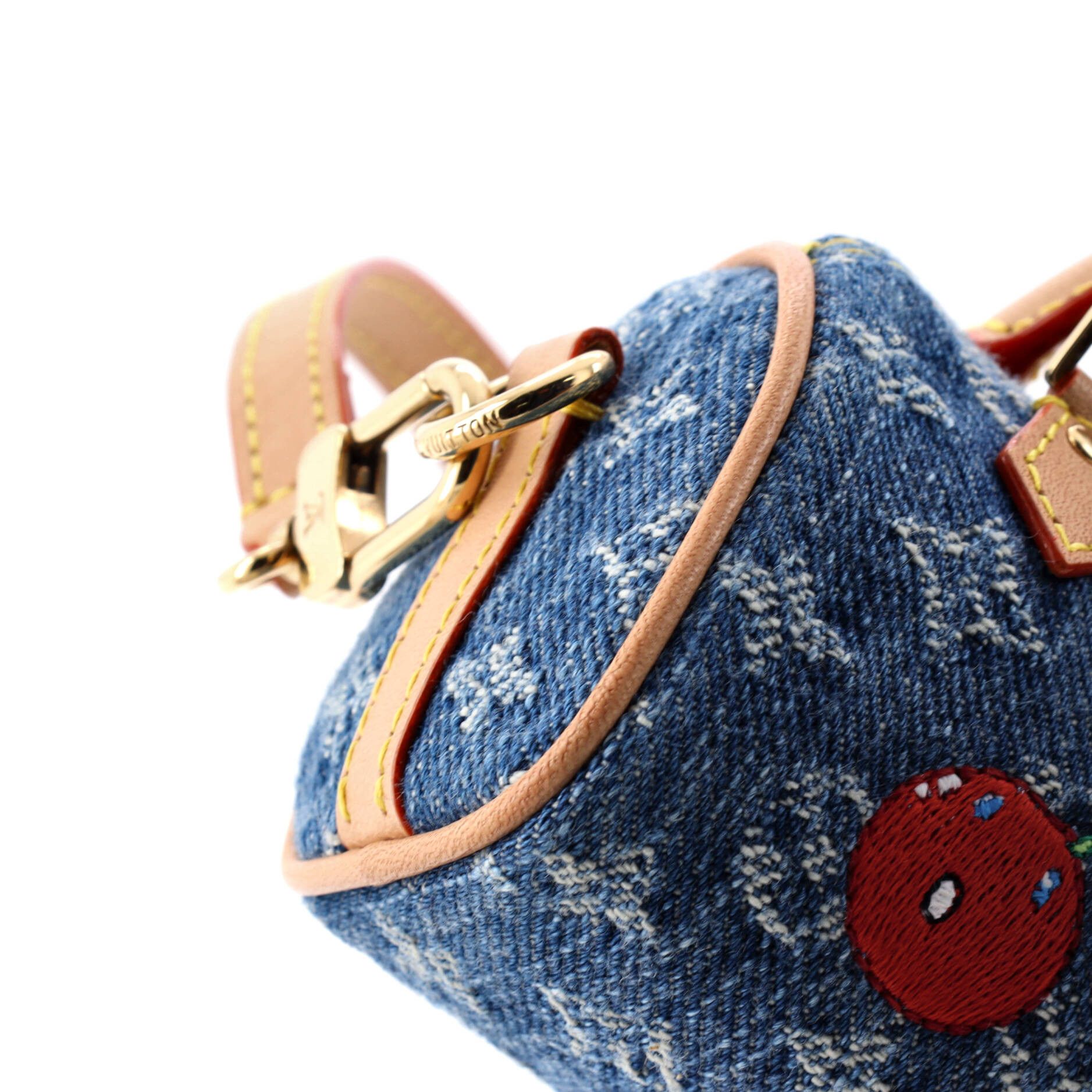 Louis Vuitton x Takashi Murakami Micro Speedy Bag Charm Limited Edition Monogram Cerises Denim Size ONE SIZE - 2 Thumbnail