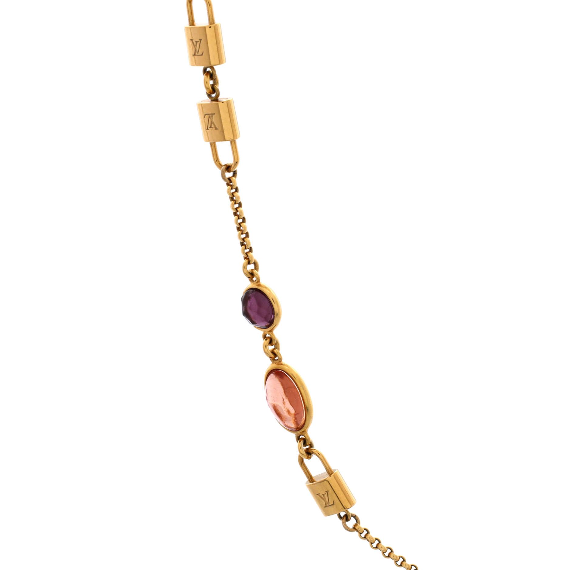 Louis Vuitton Padlock Station Long Necklace Metal with Multicolor Stones Size ONE SIZE - 2 Thumbnail