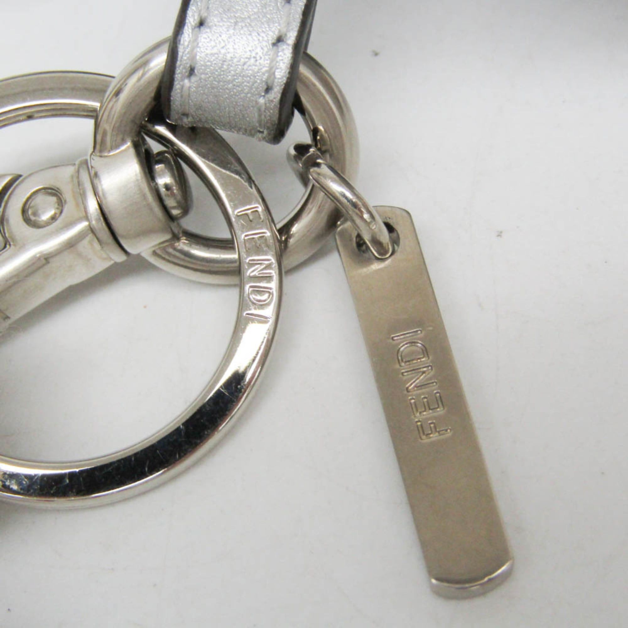 Fendi Fendi Selleria With Key Ring 7AR471 Men,Women Leather Pouch Silver Size ONE SIZE - 13 Thumbnail