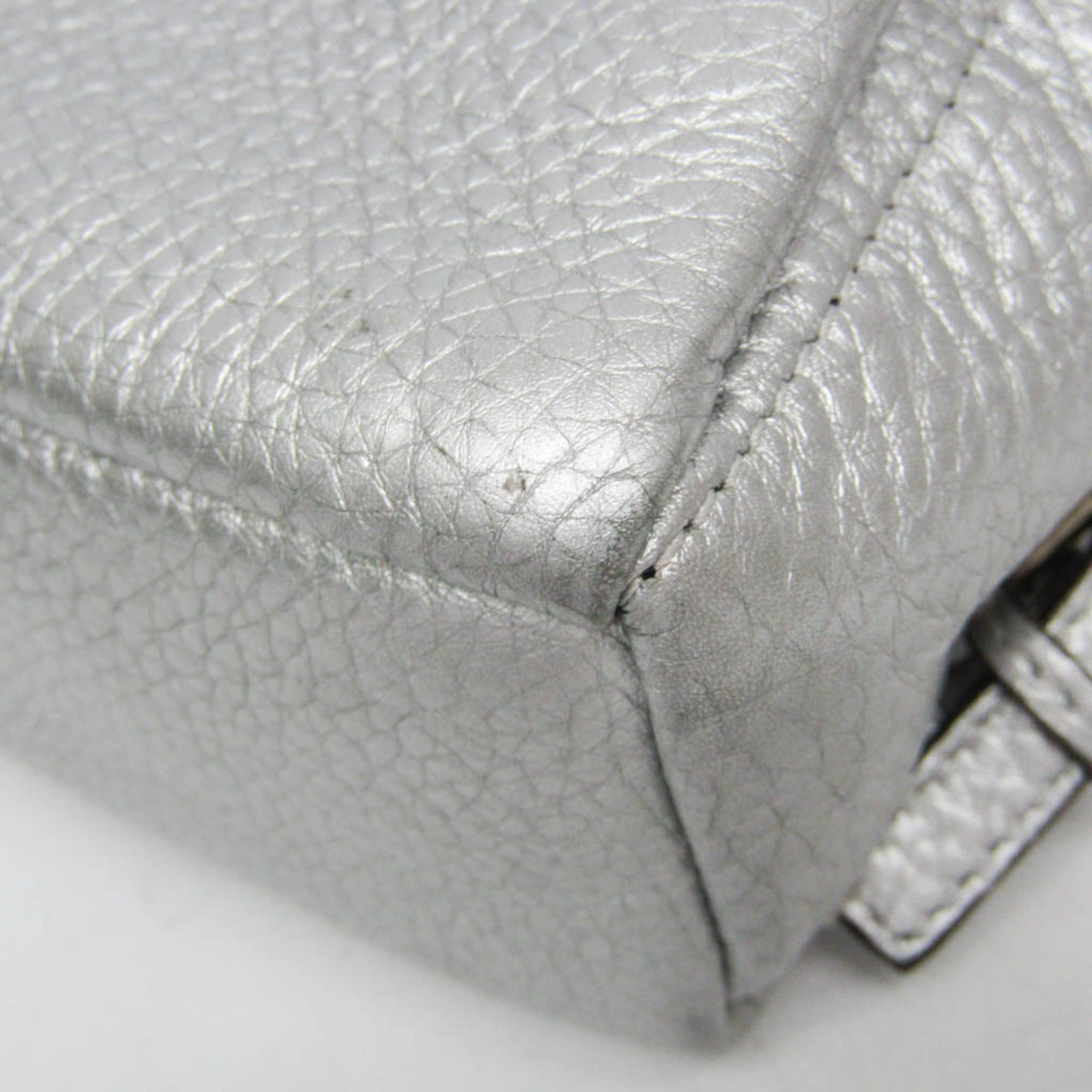 Fendi Fendi Selleria With Key Ring 7AR471 Men,Women Leather Pouch Silver Size ONE SIZE - 5 Thumbnail