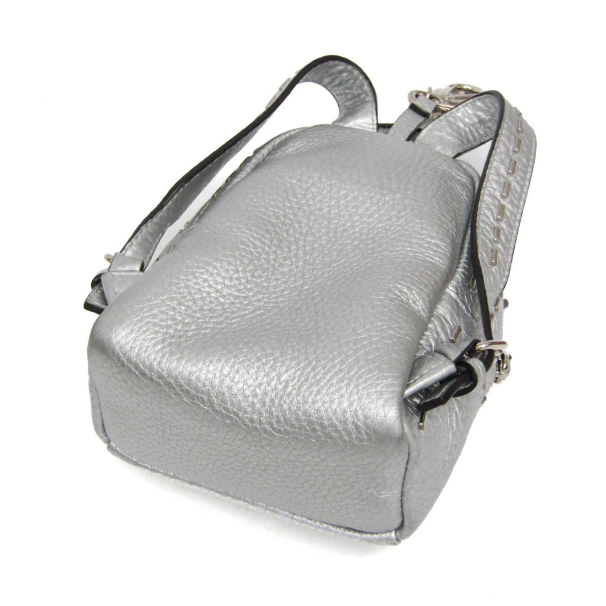 Fendi Fendi Selleria With Key Ring 7AR471 Men,Women Leather Pouch Silver Size ONE SIZE - 2 Thumbnail