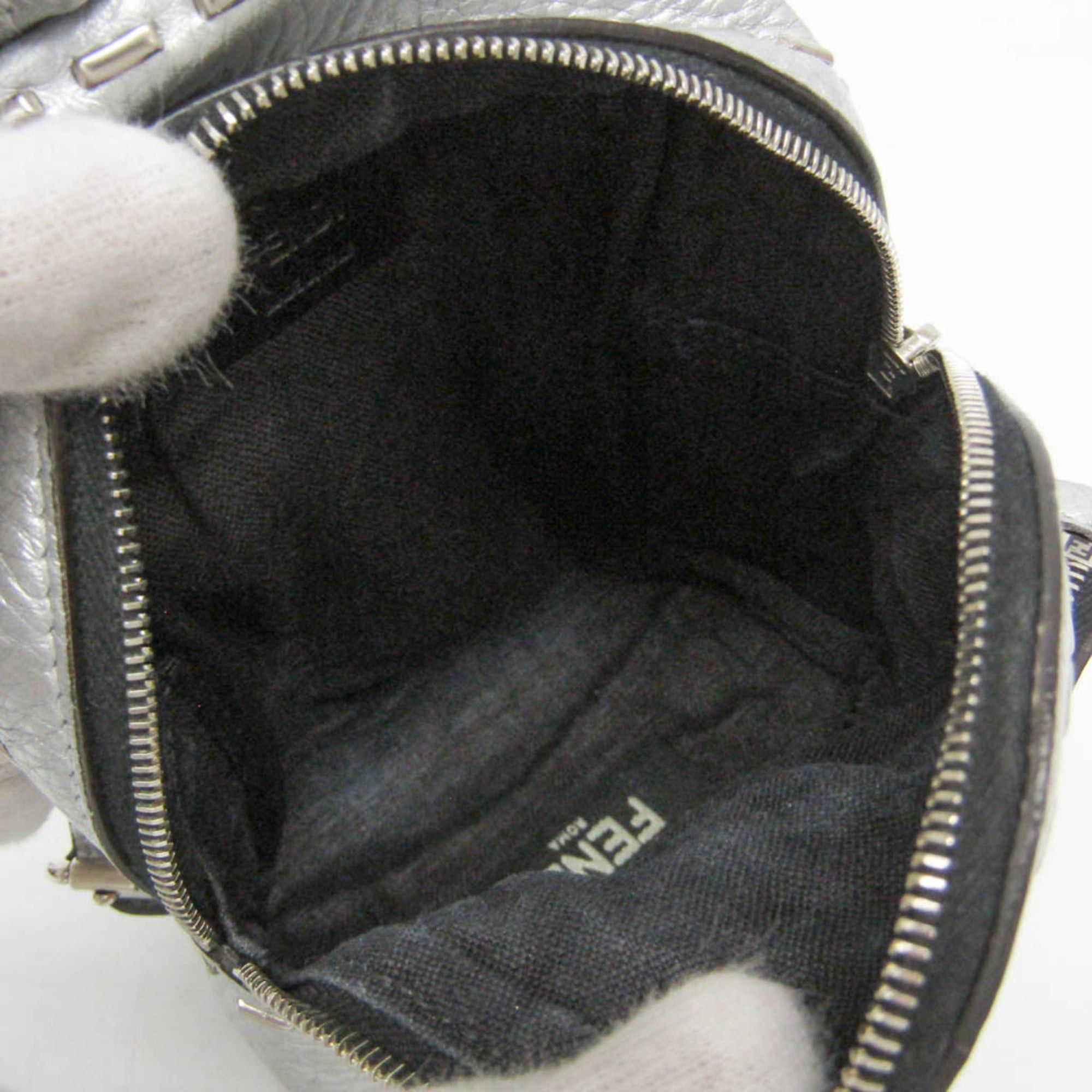 Fendi Fendi Selleria With Key Ring 7AR471 Men,Women Leather Pouch Silver Size ONE SIZE - 3 Thumbnail