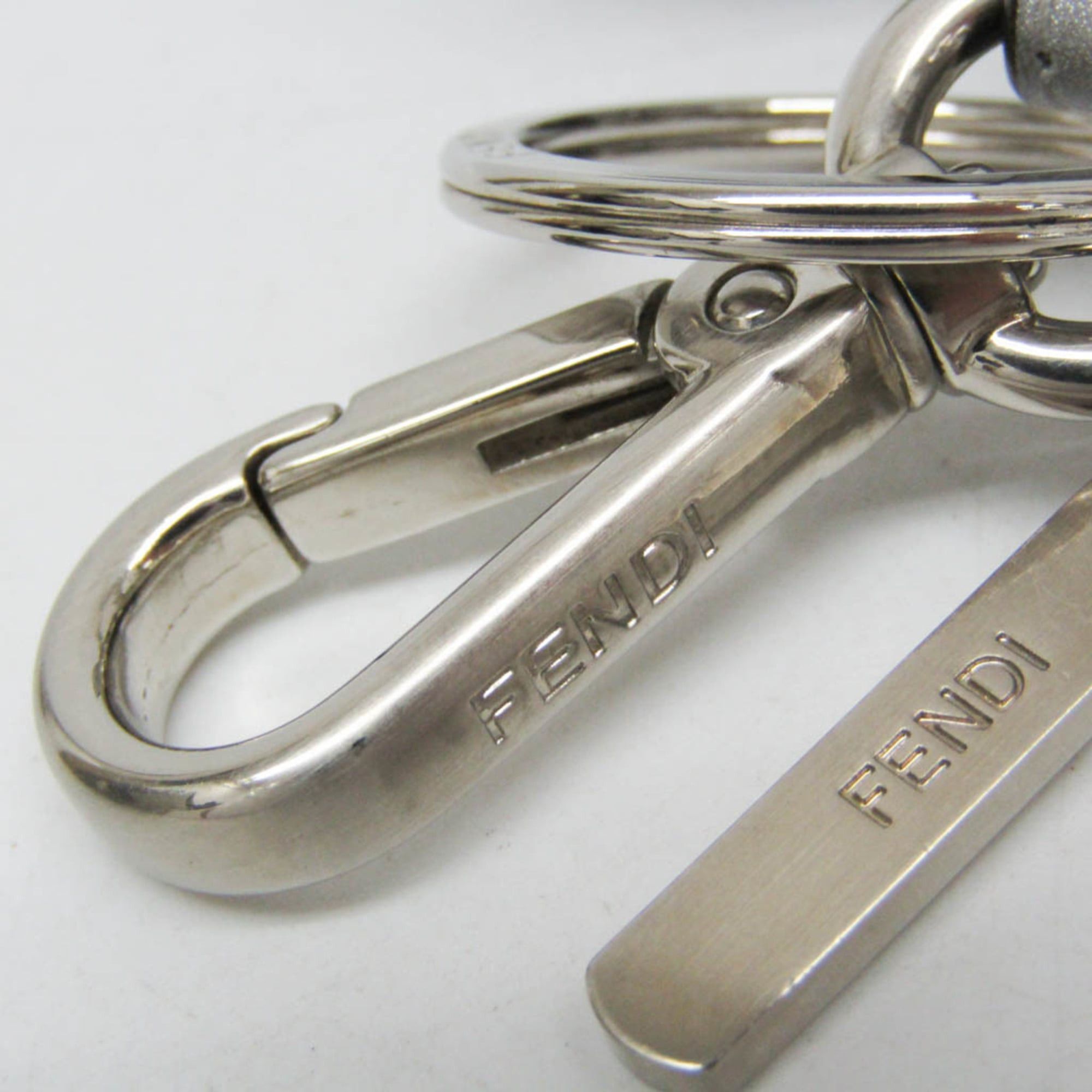 Fendi Fendi Selleria With Key Ring 7AR471 Men,Women Leather Pouch Silver Size ONE SIZE - 12 Thumbnail