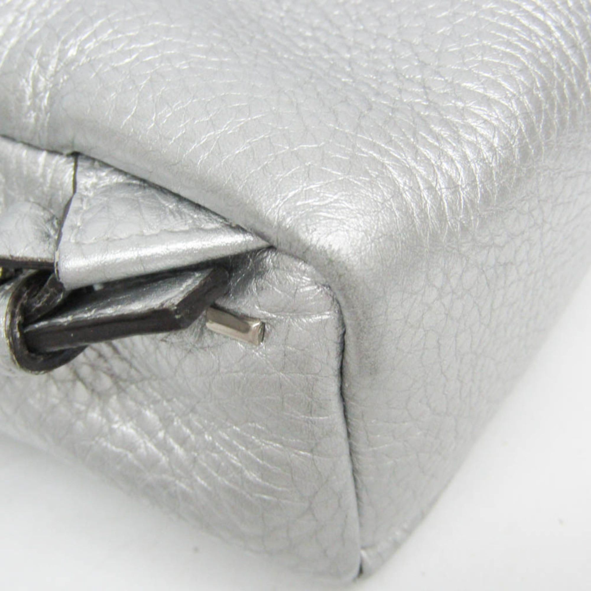 Fendi Fendi Selleria With Key Ring 7AR471 Men,Women Leather Pouch Silver Size ONE SIZE - 6 Thumbnail