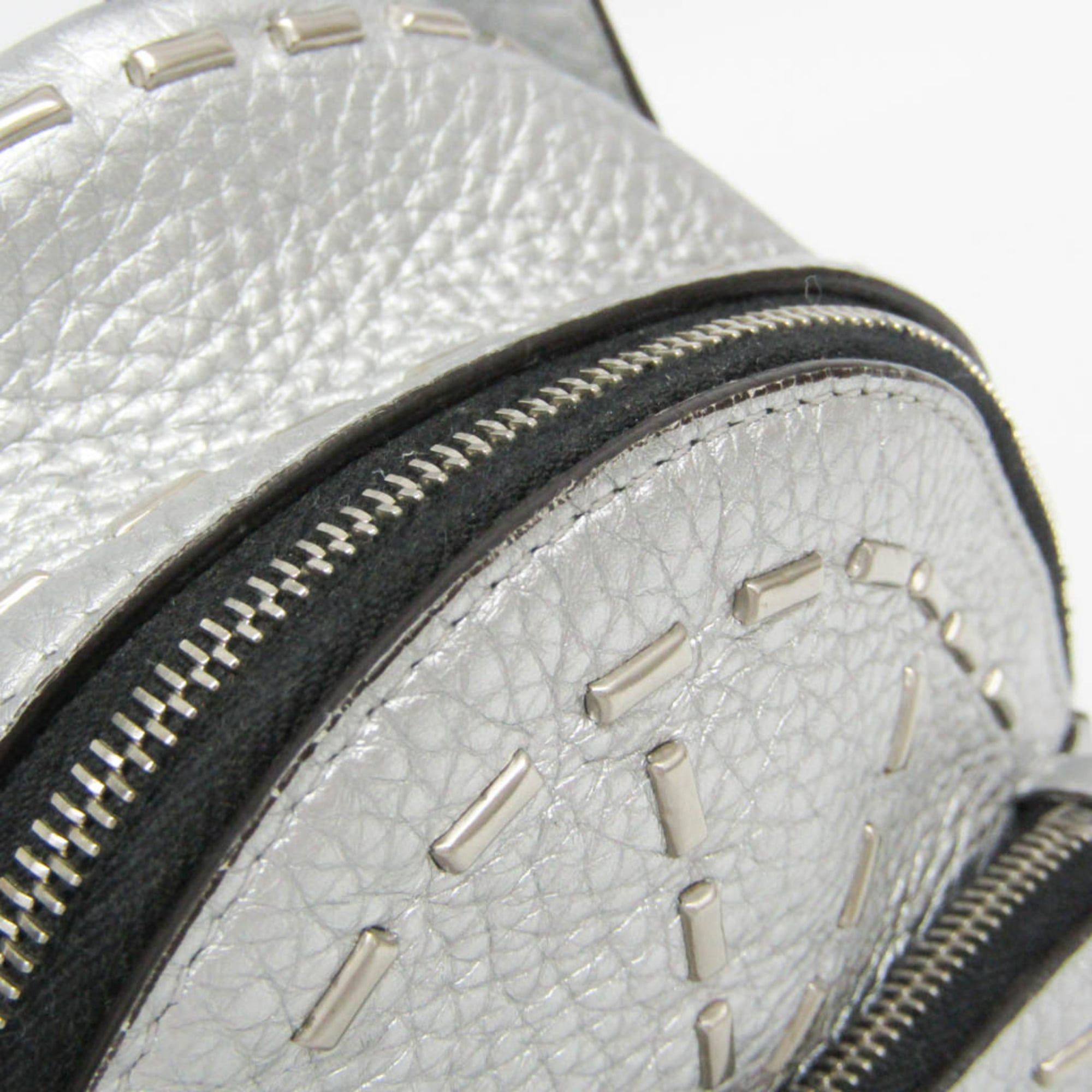 Fendi Fendi Selleria With Key Ring 7AR471 Men,Women Leather Pouch Silver Size ONE SIZE - 9 Thumbnail