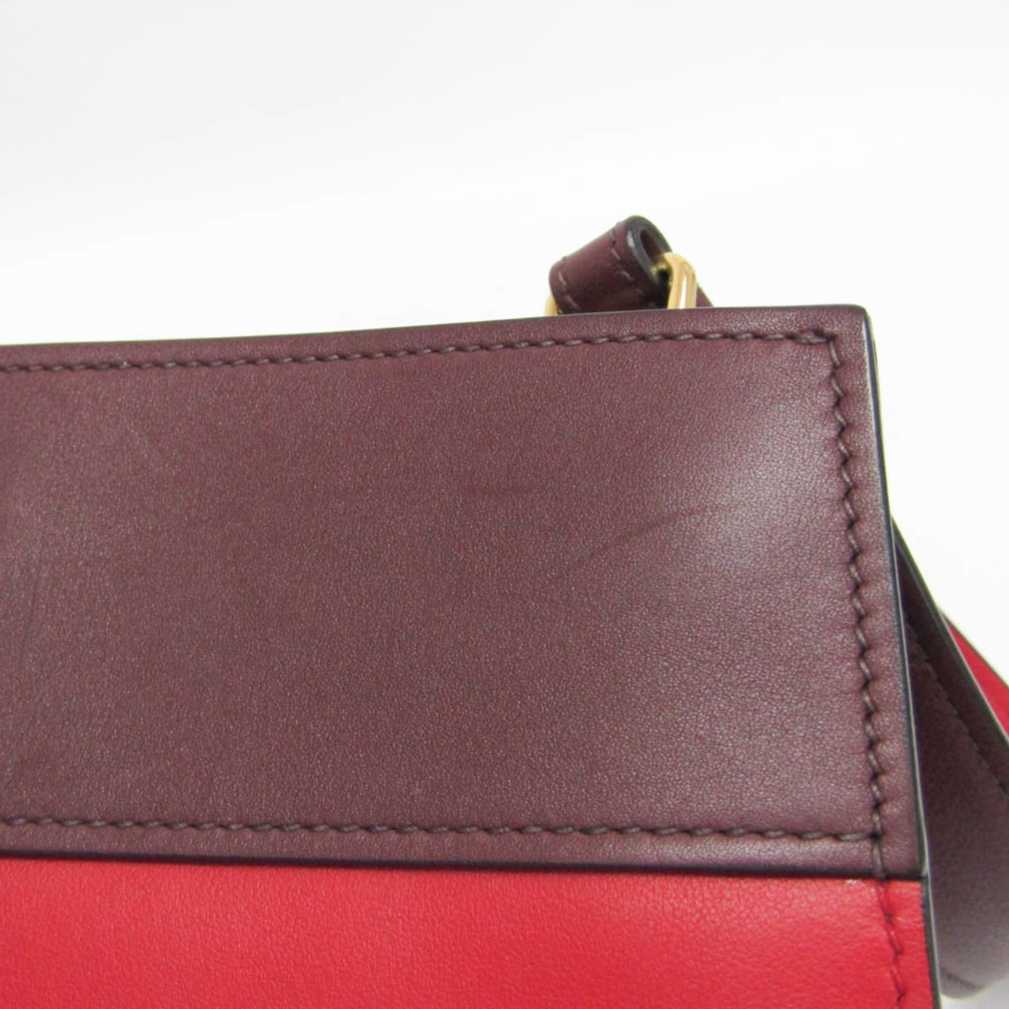 Prada Prada Bibliothèque 1BC034 Women's Leather Shoulder Bag Red Color,Wine Size ONE SIZE - 11 Thumbnail