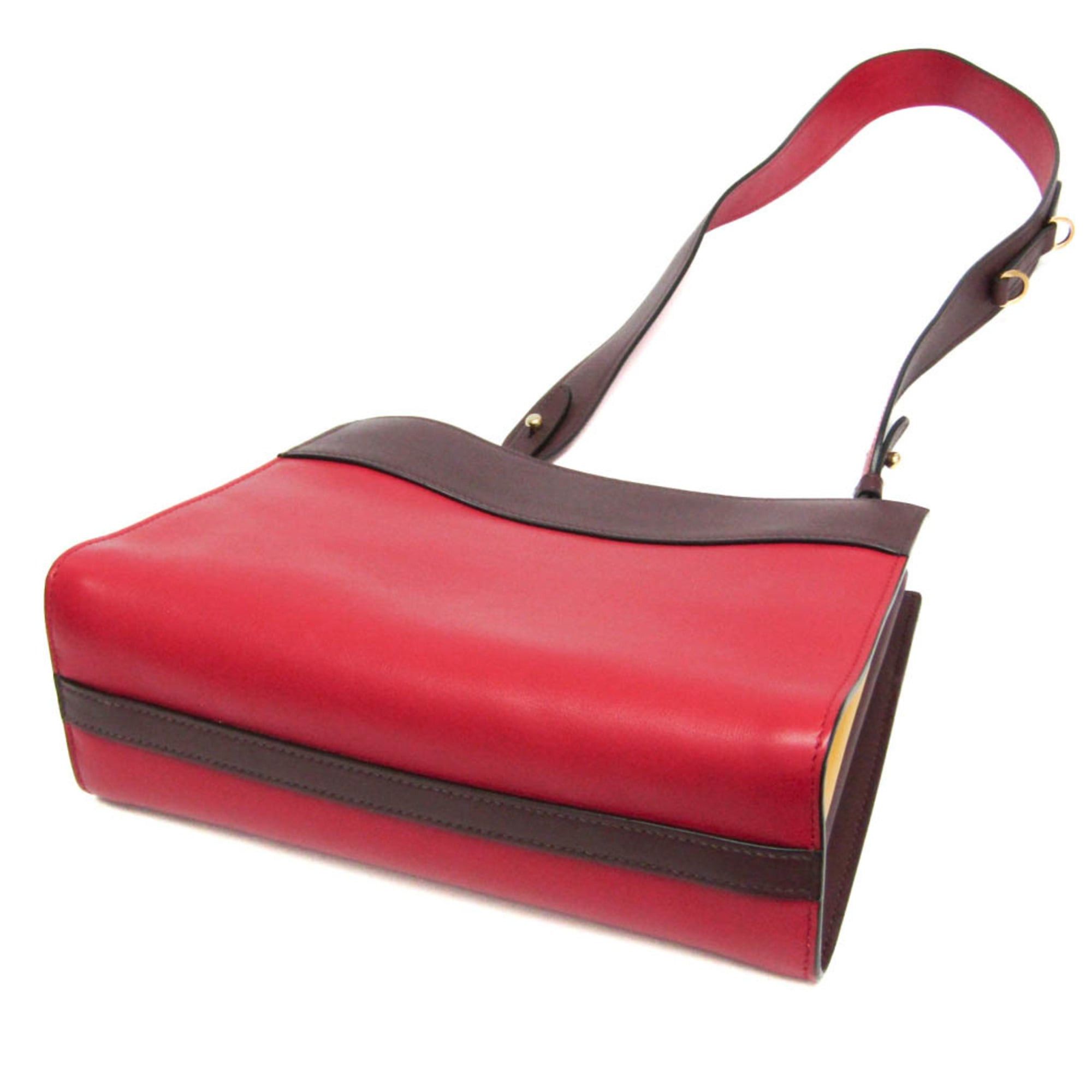 Prada Prada Bibliothèque 1BC034 Women's Leather Shoulder Bag Red Color,Wine Size ONE SIZE - 3 Thumbnail