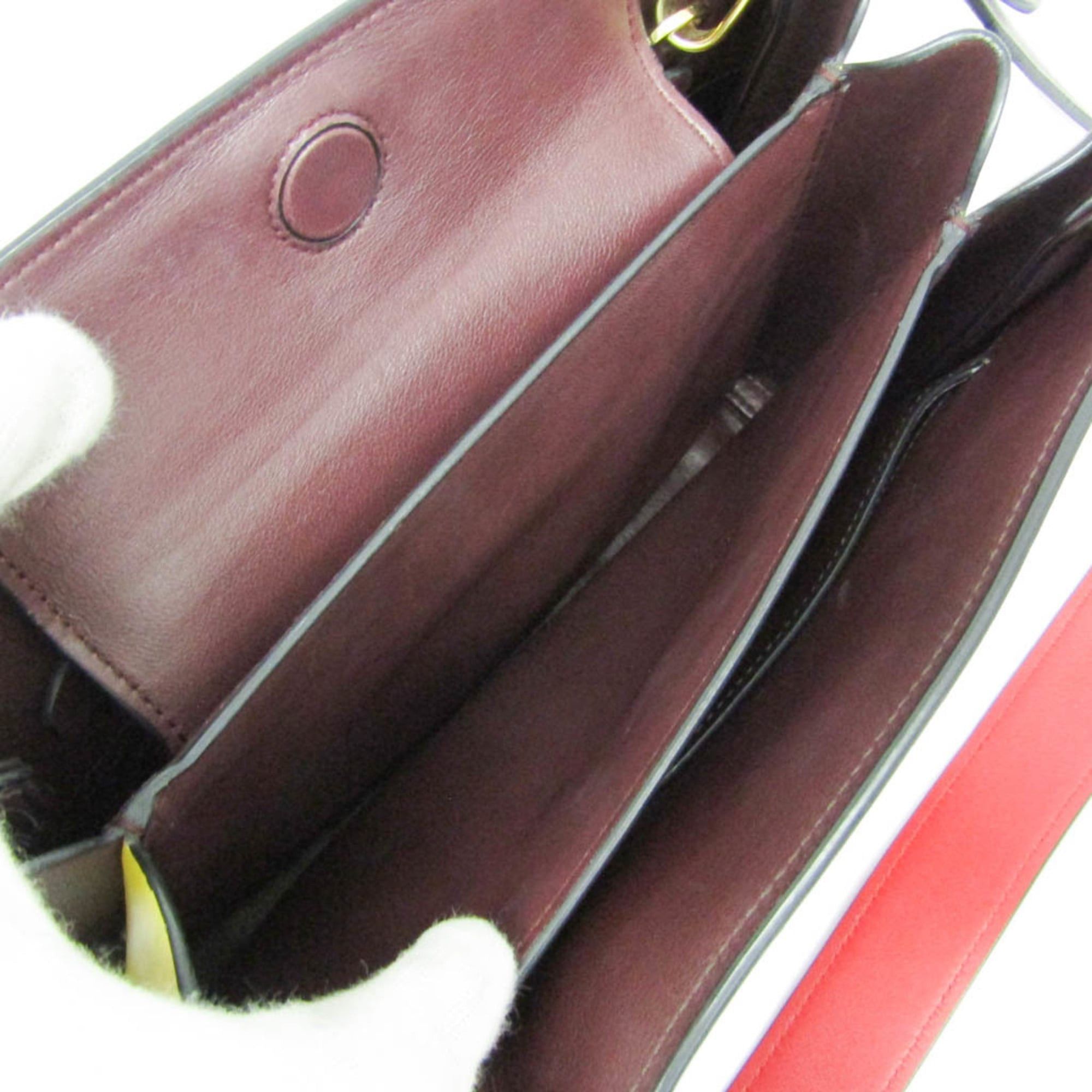 Prada Prada Bibliothèque 1BC034 Women's Leather Shoulder Bag Red Color,Wine Size ONE SIZE - 5 Thumbnail