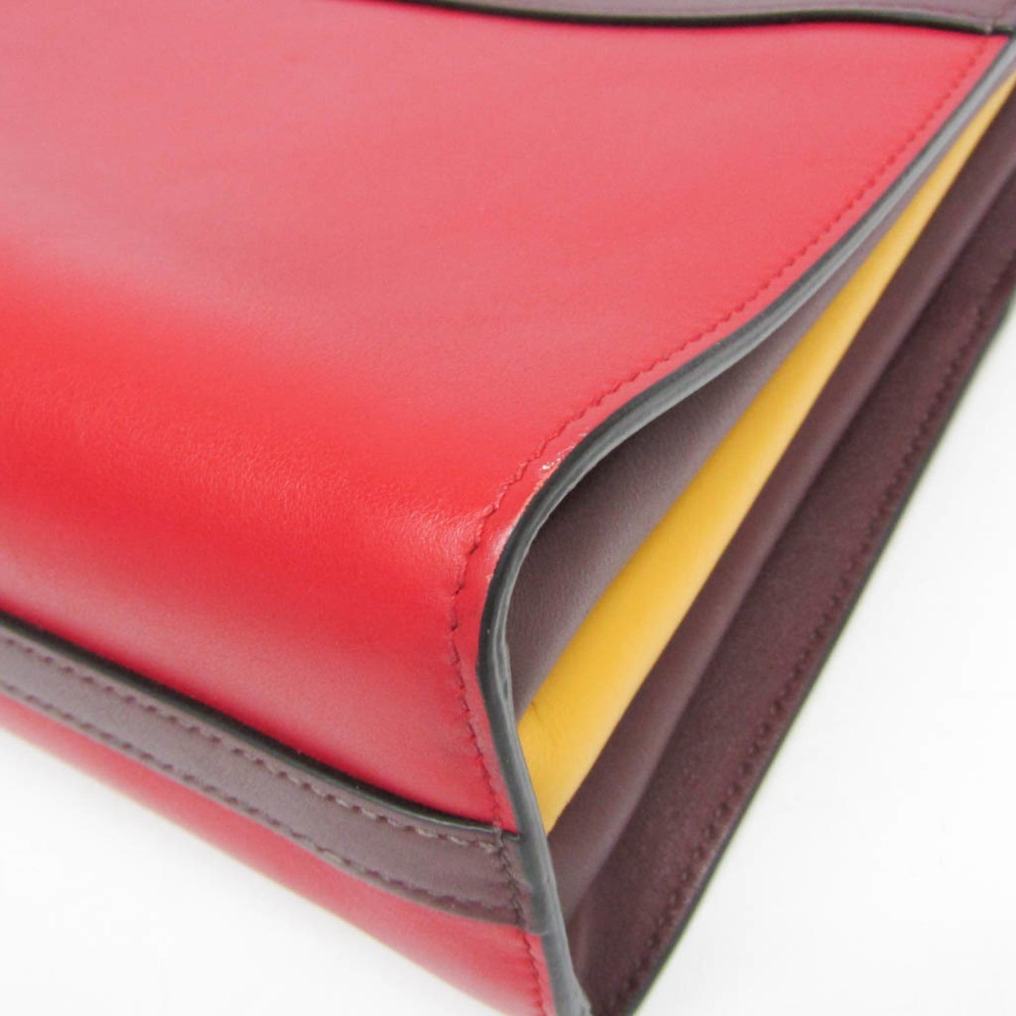 Prada Prada Bibliothèque 1BC034 Women's Leather Shoulder Bag Red Color,Wine Size ONE SIZE - 7 Thumbnail