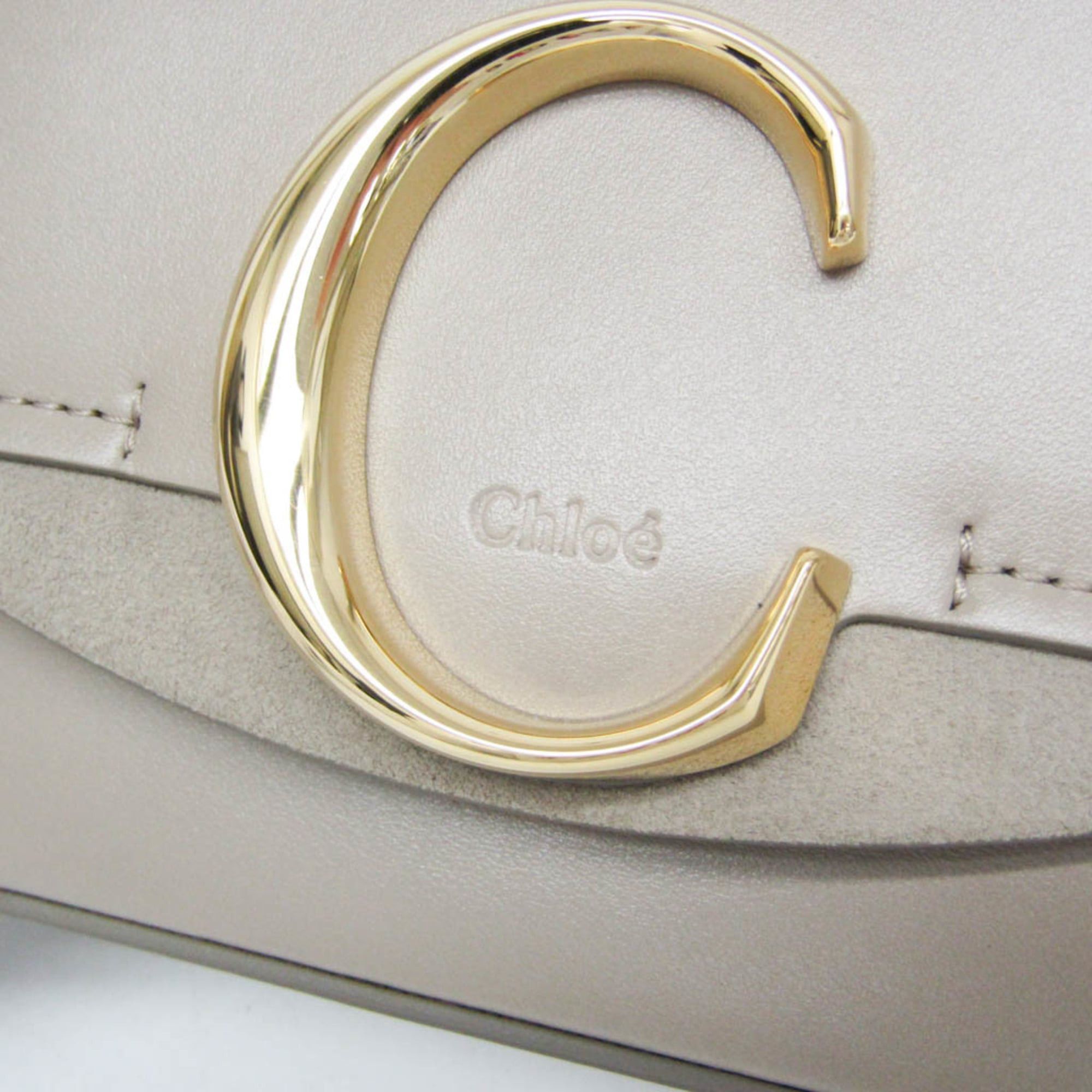 Chloe Chloé Chloe C Mini CHC19US193A3723W Women's Leather,Suede Handbag,Shoulder Bag Grayish Size ONE SIZE - 7 Thumbnail
