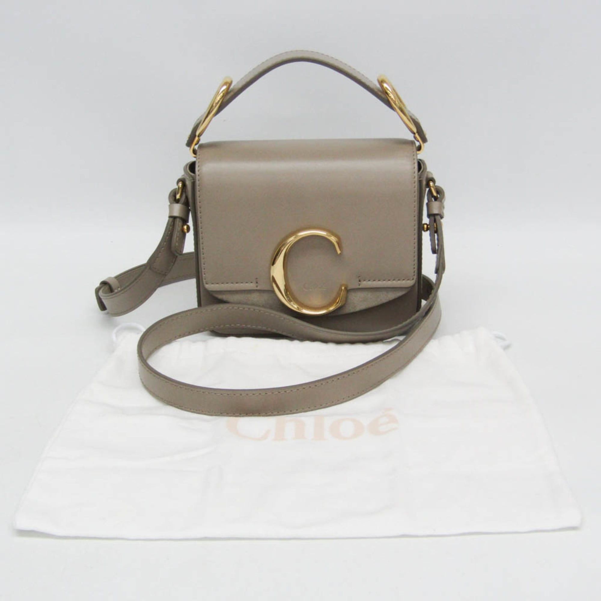 Chloe Chloé Chloe C Mini CHC19US193A3723W Women's Leather,Suede Handbag,Shoulder Bag Grayish Size ONE SIZE - 2 Thumbnail