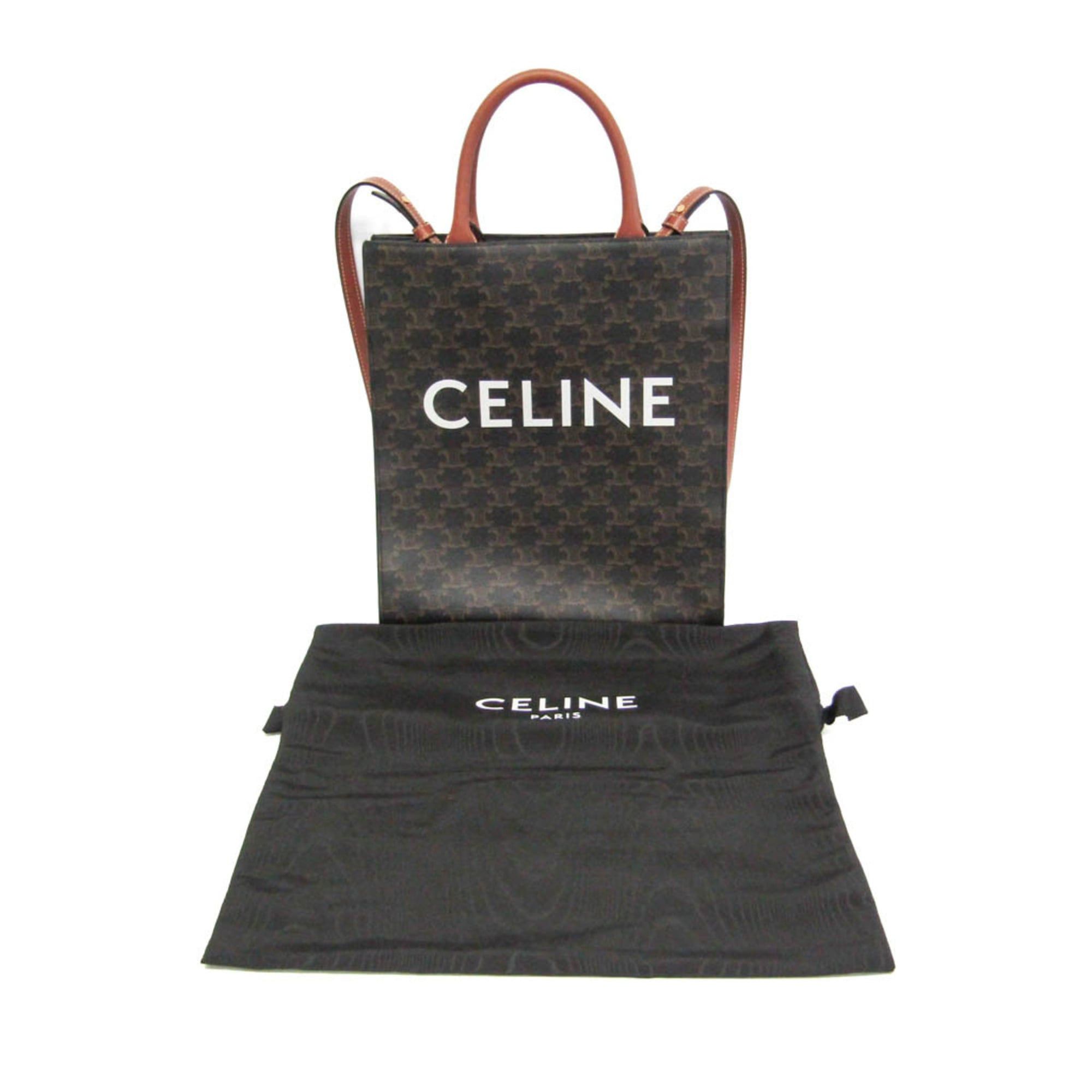 Celine Celine Vertical Cabas Triomphe Women,Men PVC,Leather Shoulder Bag,Tote Bag Brown,Dark Brown Size ONE SIZE - 2 Thumbnail