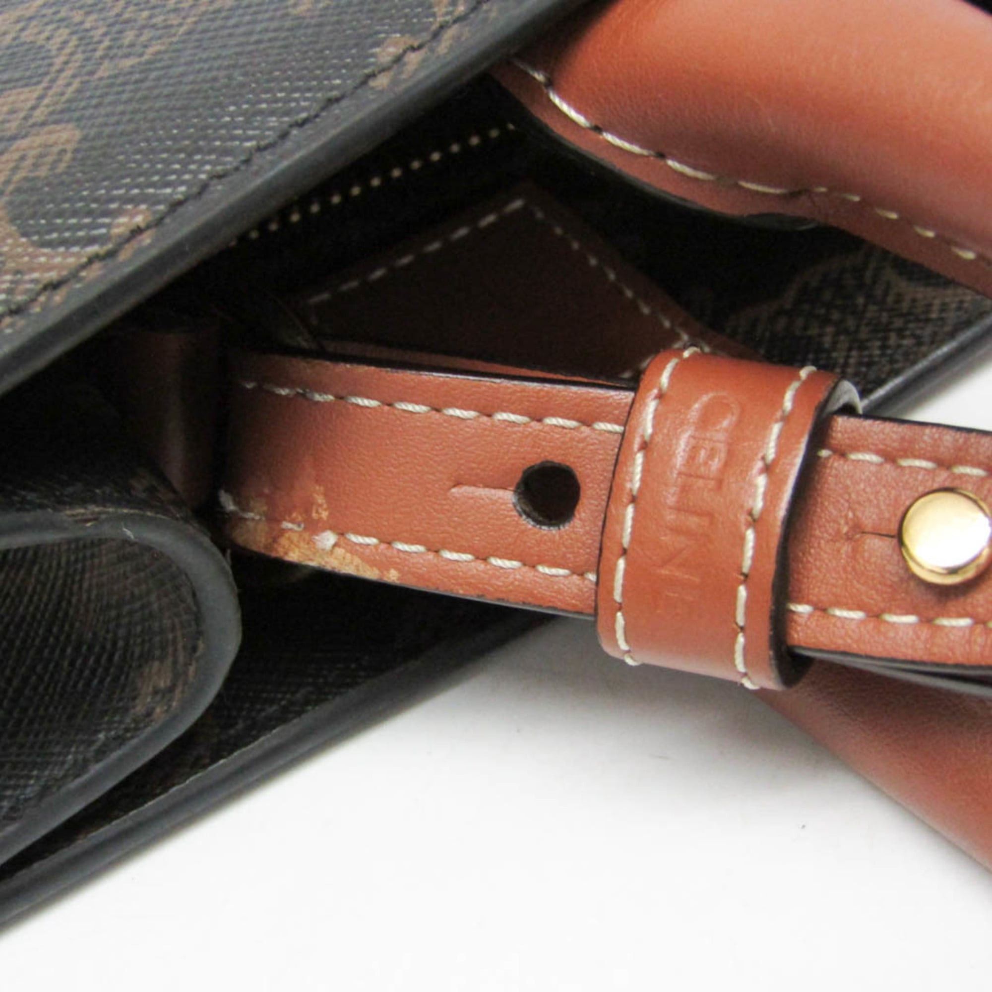 Celine Celine Vertical Cabas Triomphe Women,Men PVC,Leather Shoulder Bag,Tote Bag Brown,Dark Brown Size ONE SIZE - 15 Thumbnail