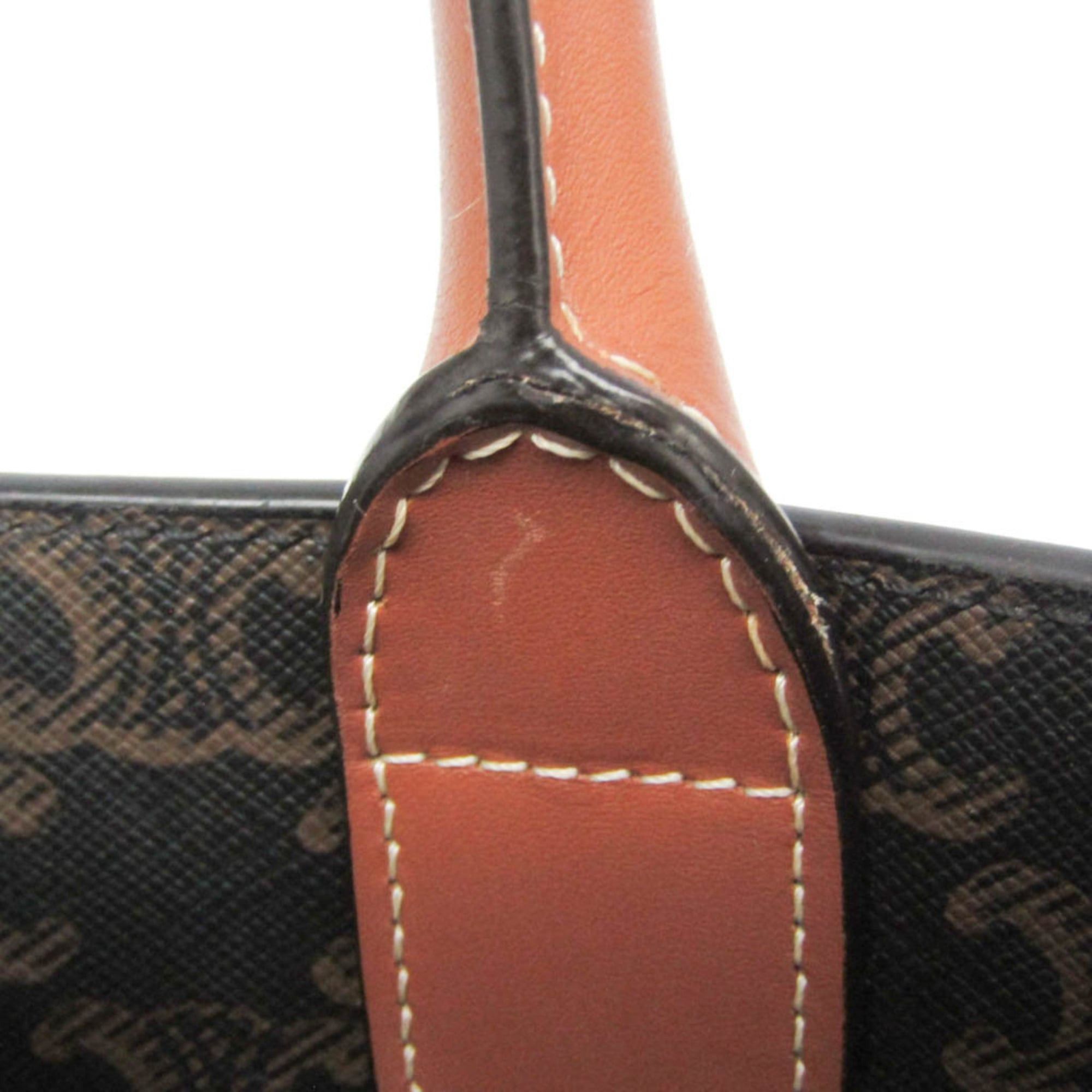 Celine Celine Vertical Cabas Triomphe Women,Men PVC,Leather Shoulder Bag,Tote Bag Brown,Dark Brown Size ONE SIZE - 13 Thumbnail