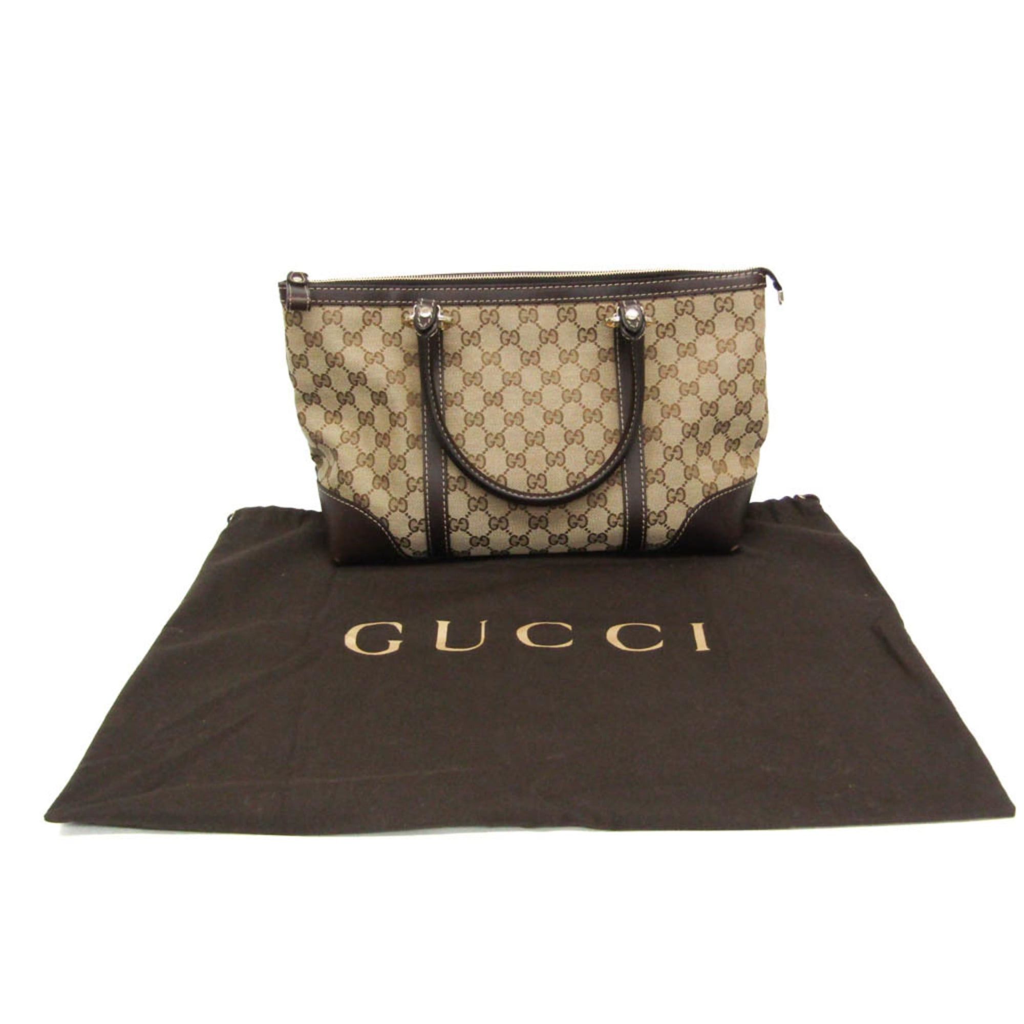 Gucci Gucci GG Canvas 257069 Women's GG Canvas,Leather Handbag,Tote Bag Beige,Brown Size ONE SIZE - 2 Thumbnail