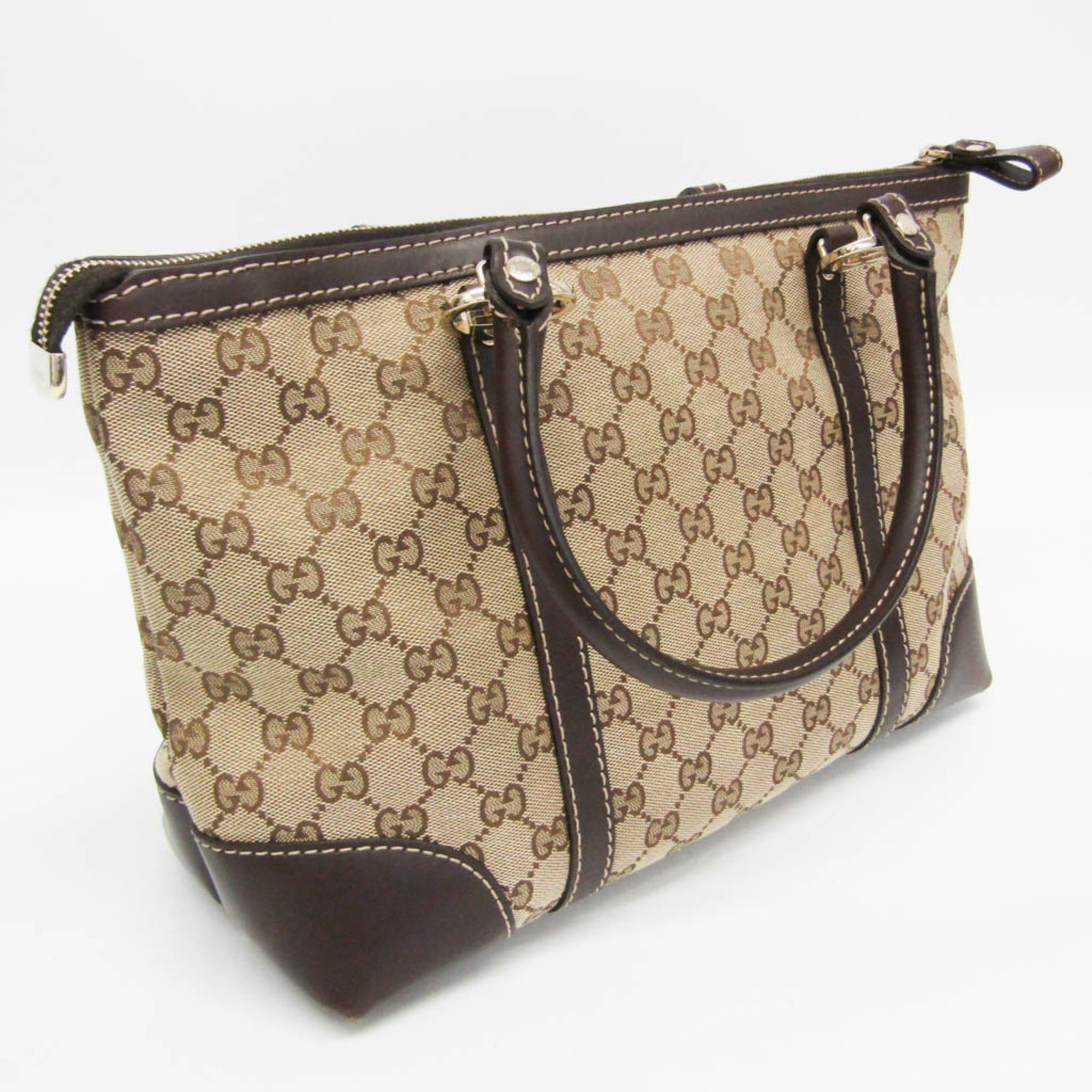 Gucci Gucci GG Canvas 257069 Women's GG Canvas,Leather Handbag,Tote Bag Beige,Brown Size ONE SIZE - 8 Thumbnail