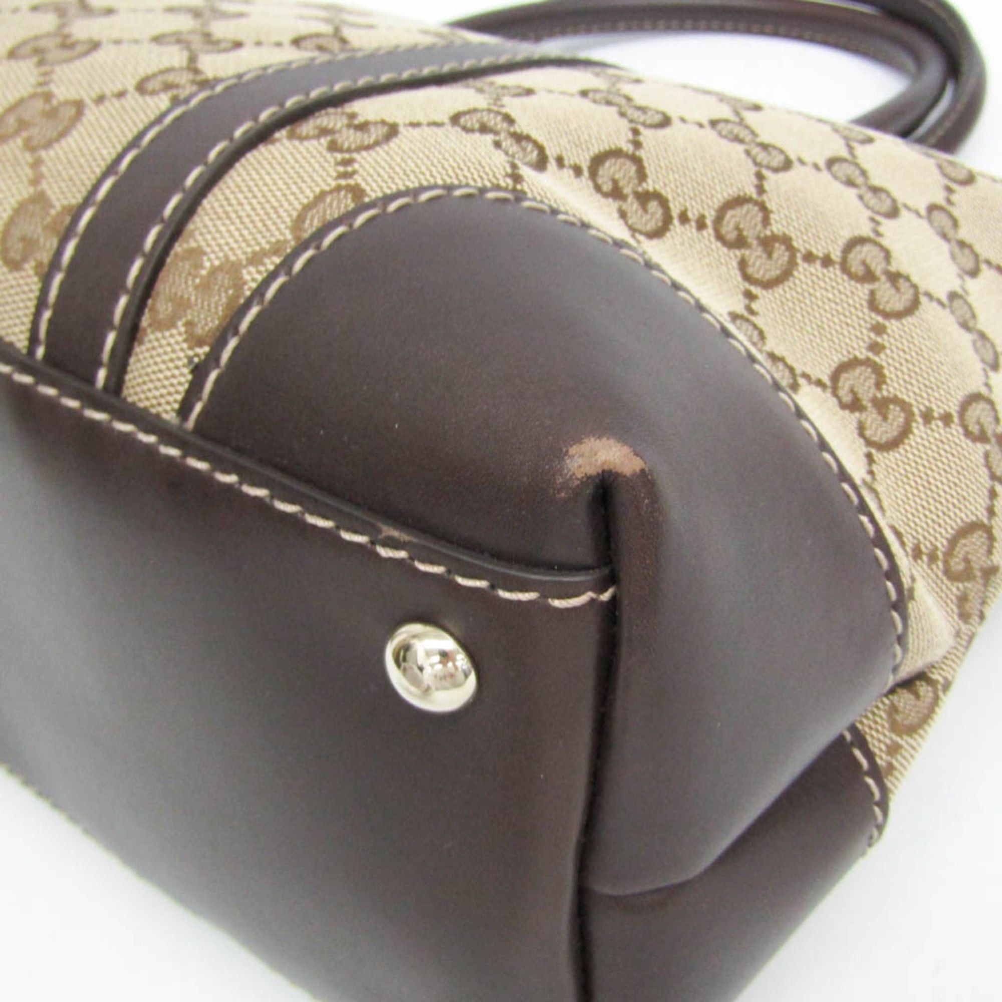 Gucci Gucci GG Canvas 257069 Women's GG Canvas,Leather Handbag,Tote Bag Beige,Brown Size ONE SIZE - 6 Thumbnail