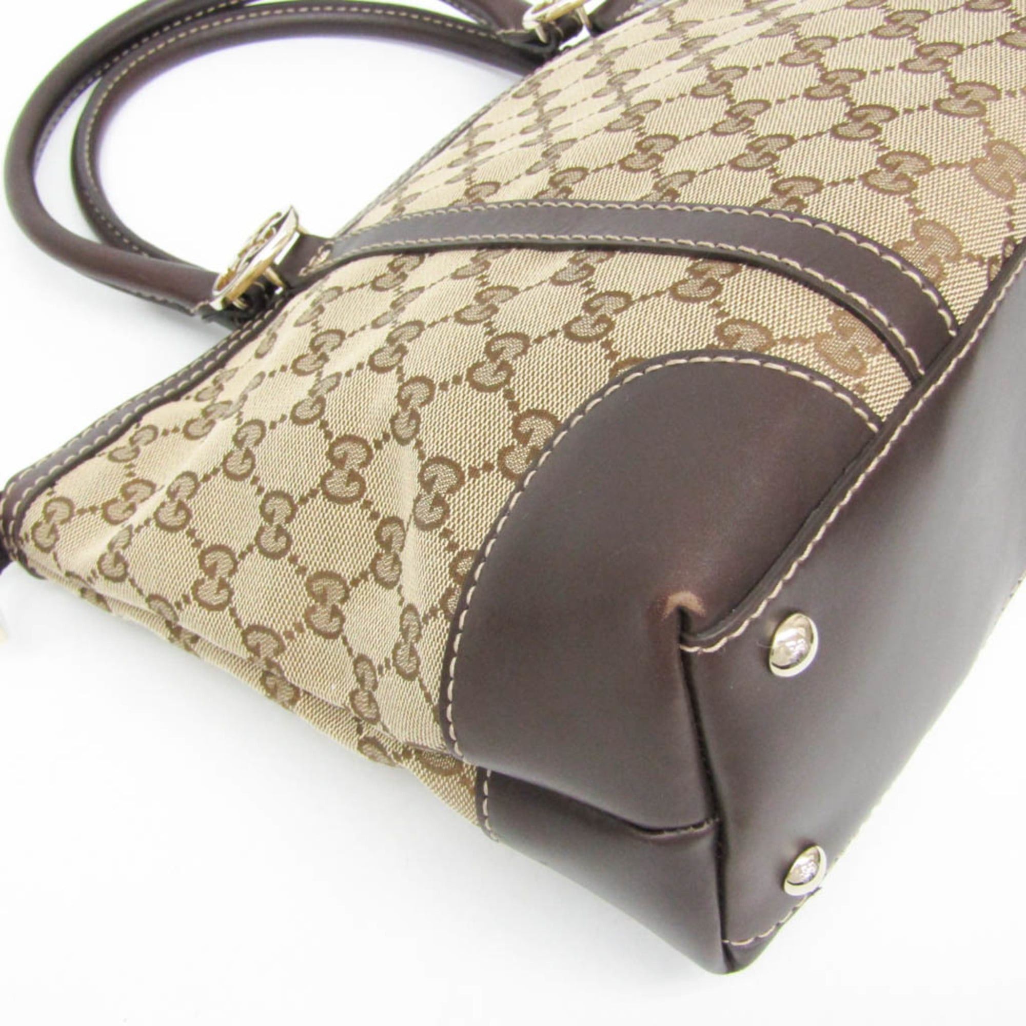 Gucci Gucci GG Canvas 257069 Women's GG Canvas,Leather Handbag,Tote Bag Beige,Brown Size ONE SIZE - 5 Thumbnail