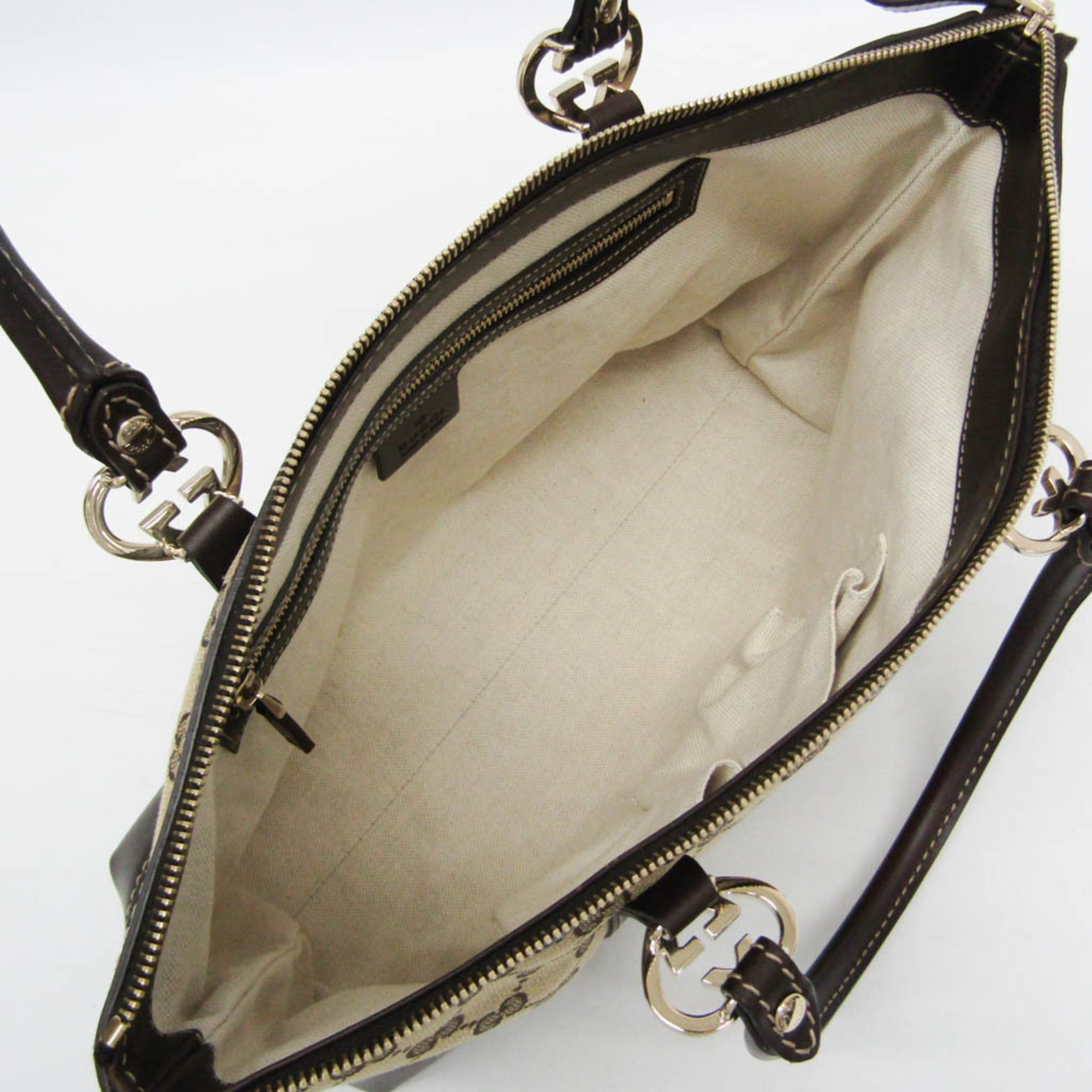Gucci Gucci GG Canvas 257069 Women's GG Canvas,Leather Handbag,Tote Bag Beige,Brown Size ONE SIZE - 4 Thumbnail