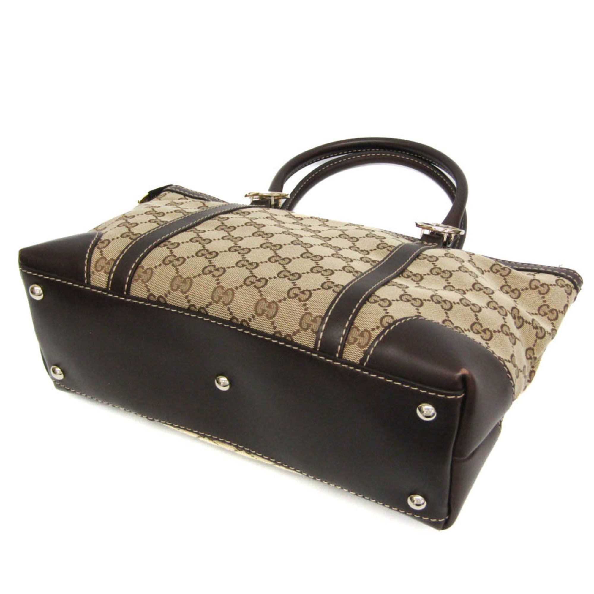Gucci Gucci GG Canvas 257069 Women's GG Canvas,Leather Handbag,Tote Bag Beige,Brown Size ONE SIZE - 3 Thumbnail