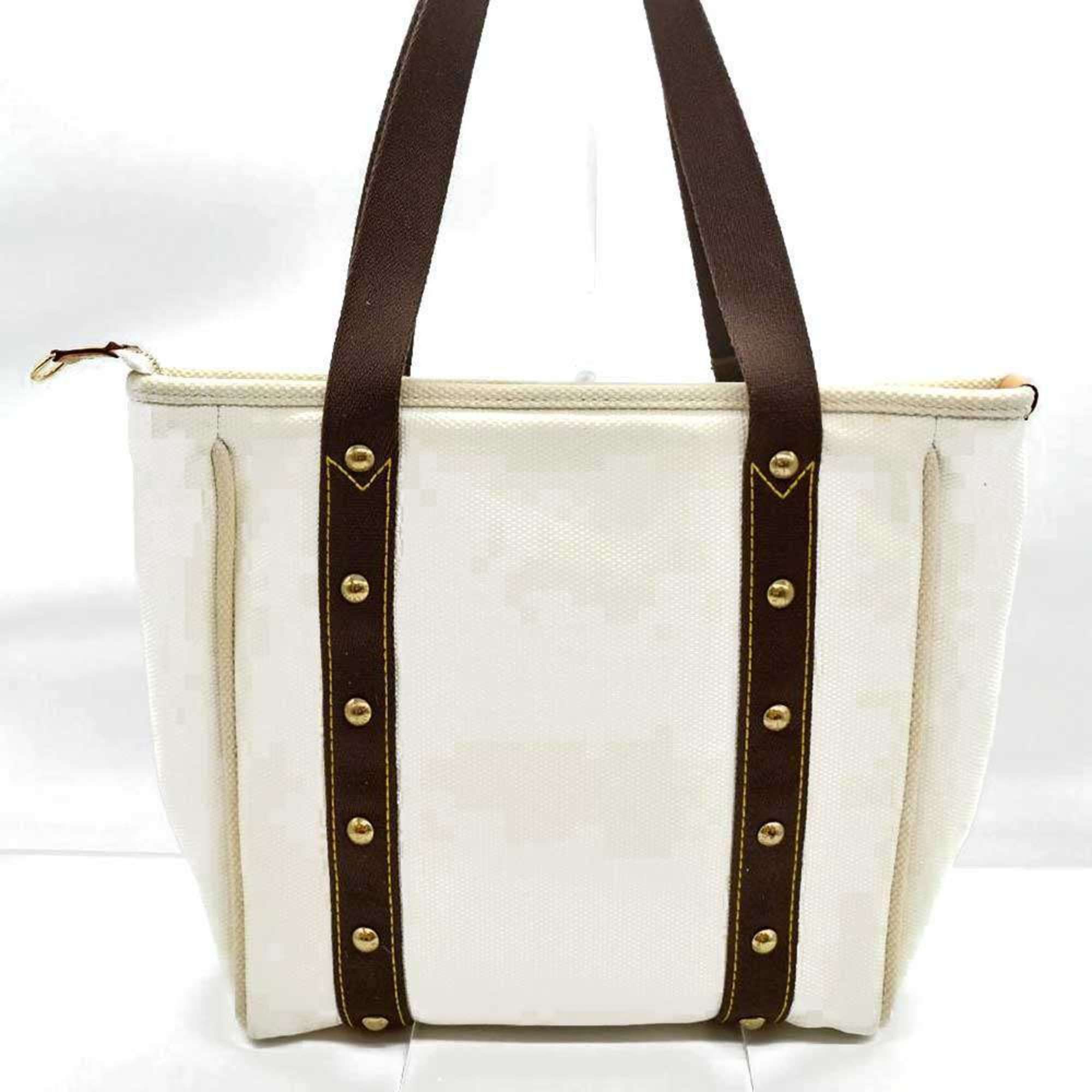 Louis Vuitton Louis Vuitton Antigua Cabas MM Tote Bag, Ecru, White and Brown Canvas, M40036, Women's, LOUISVUITTON Size ONE SIZE - 2 Thumbnail