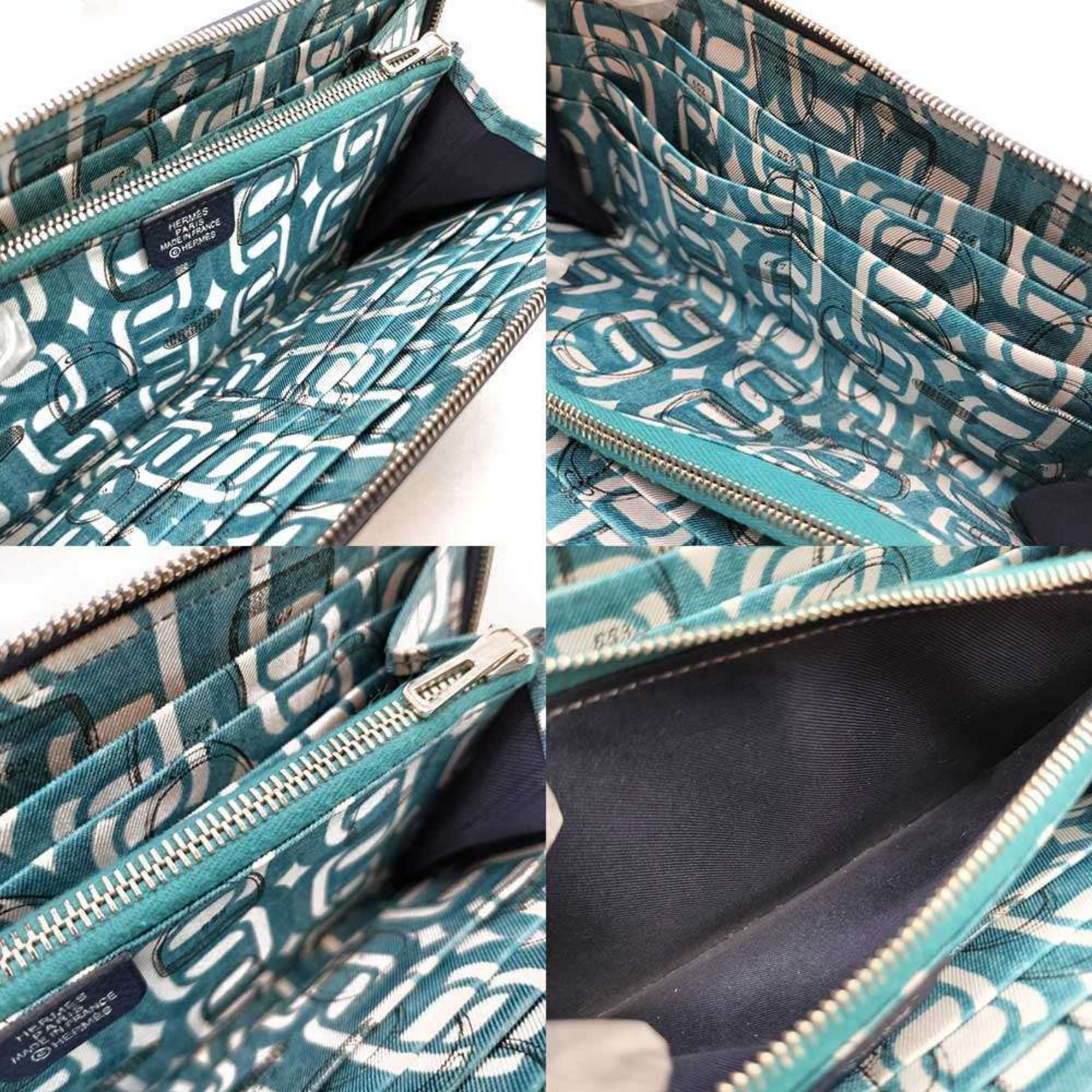 Hermes Hermès Azap Long Silk-in Wallet, Round, Navy, Epsom Leather, Men's and Women's, HERMES Size ONE SIZE - 4 Thumbnail